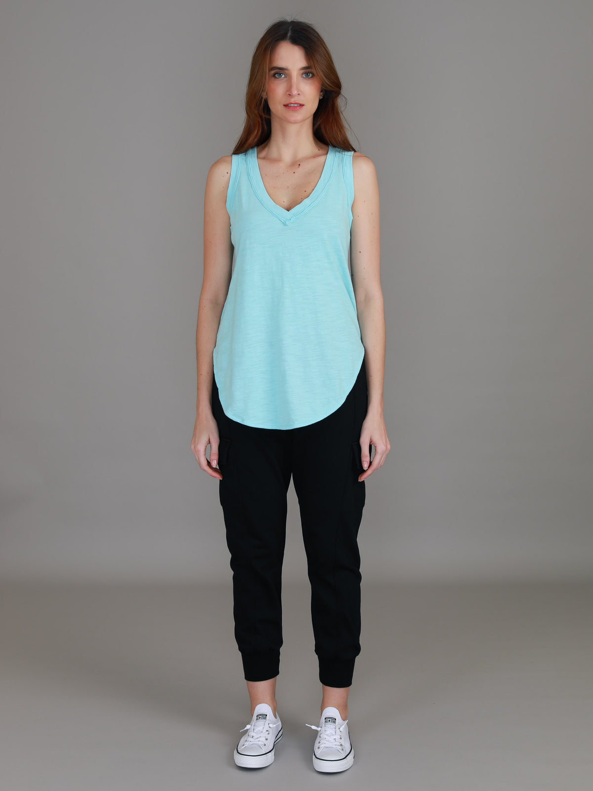 cyan cotton tank