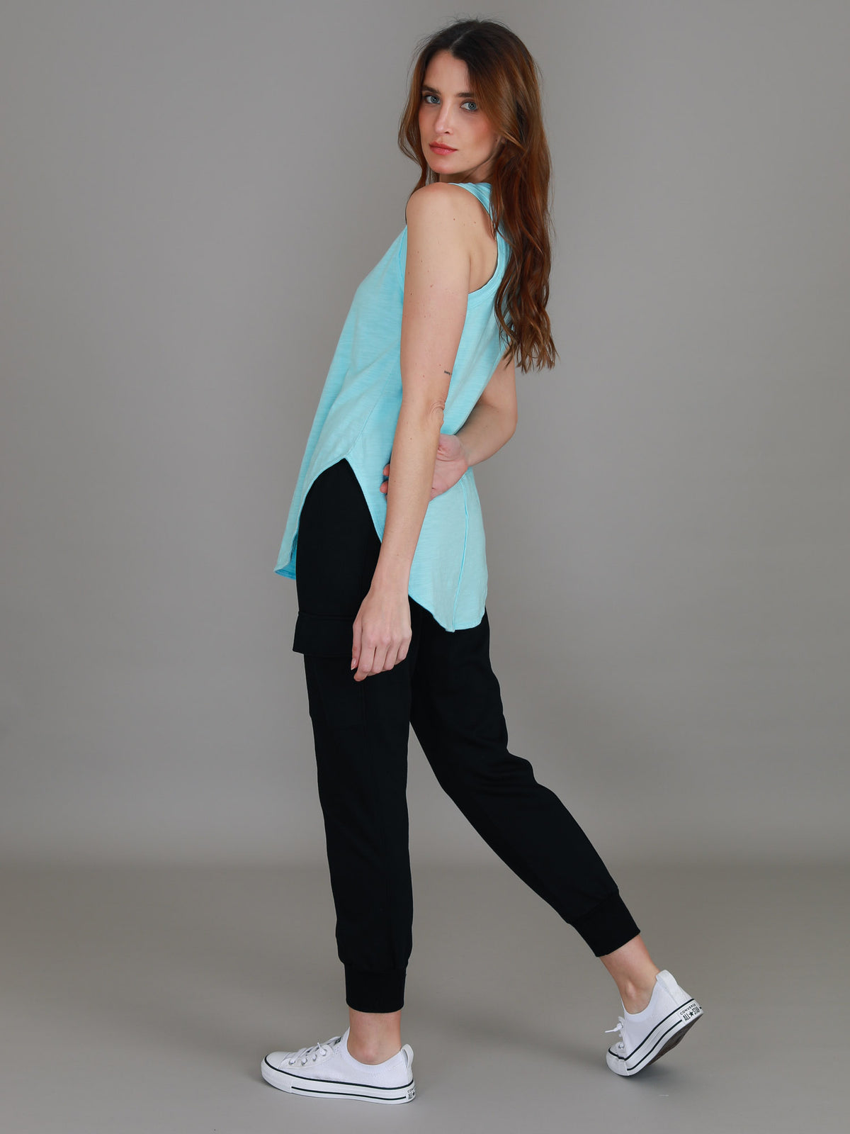 bright blue singlet