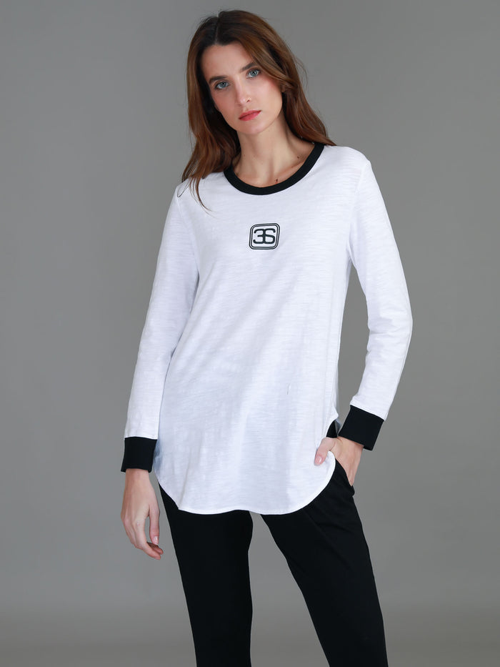 Emerald Contrast Cuff Long Sleeve T Shirt