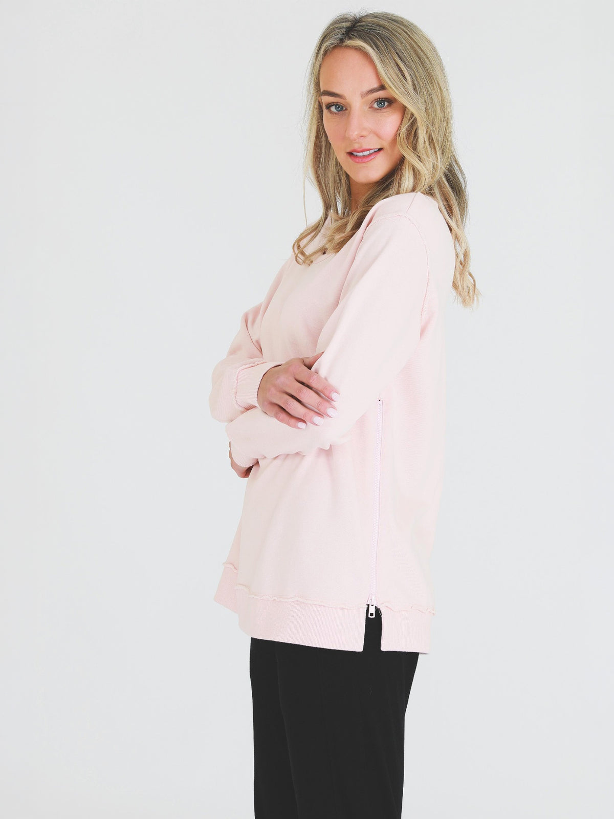 pink sweatshirt women #color_misty rose