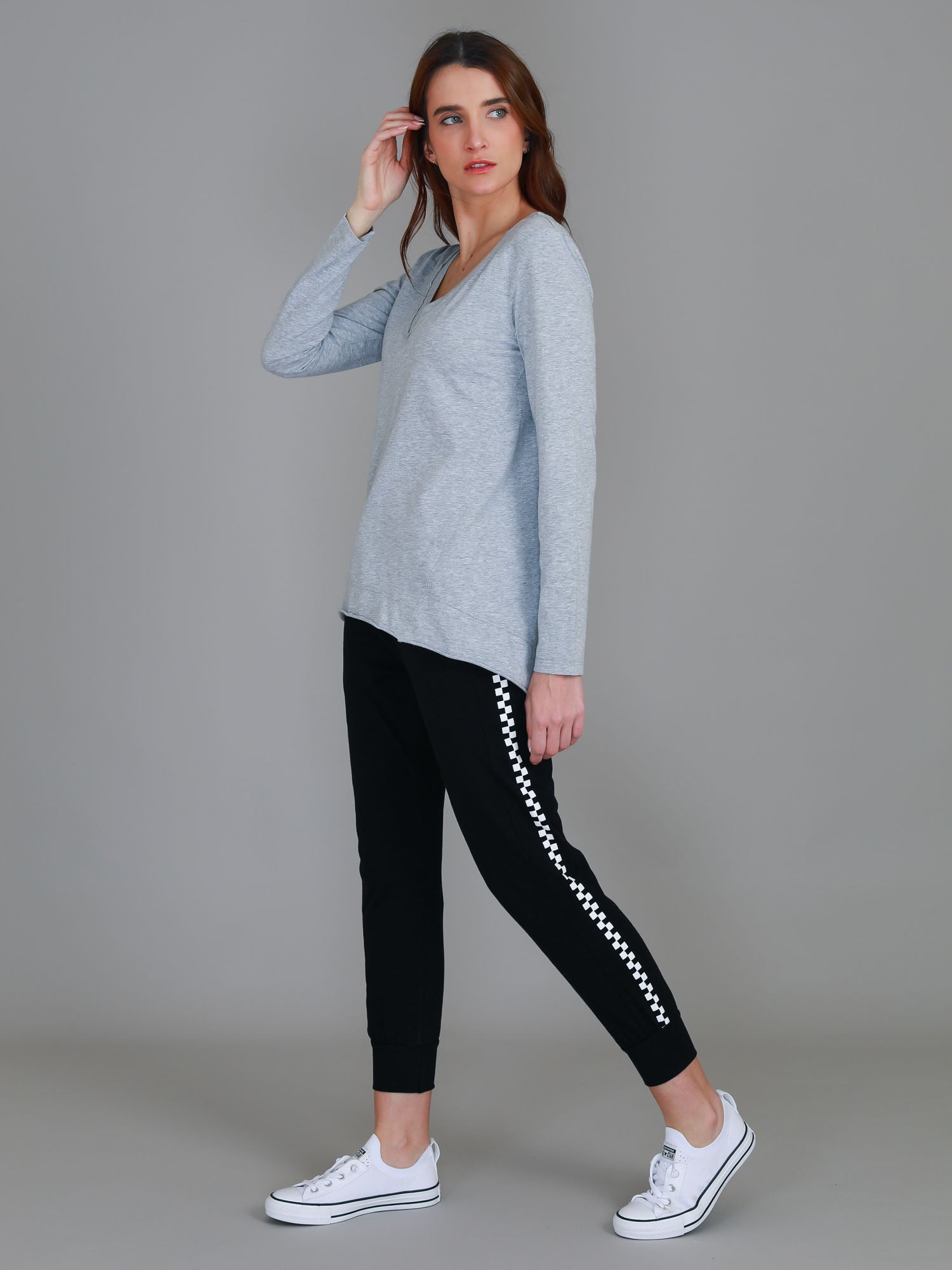 long sleeve tops womens #color_grey marle