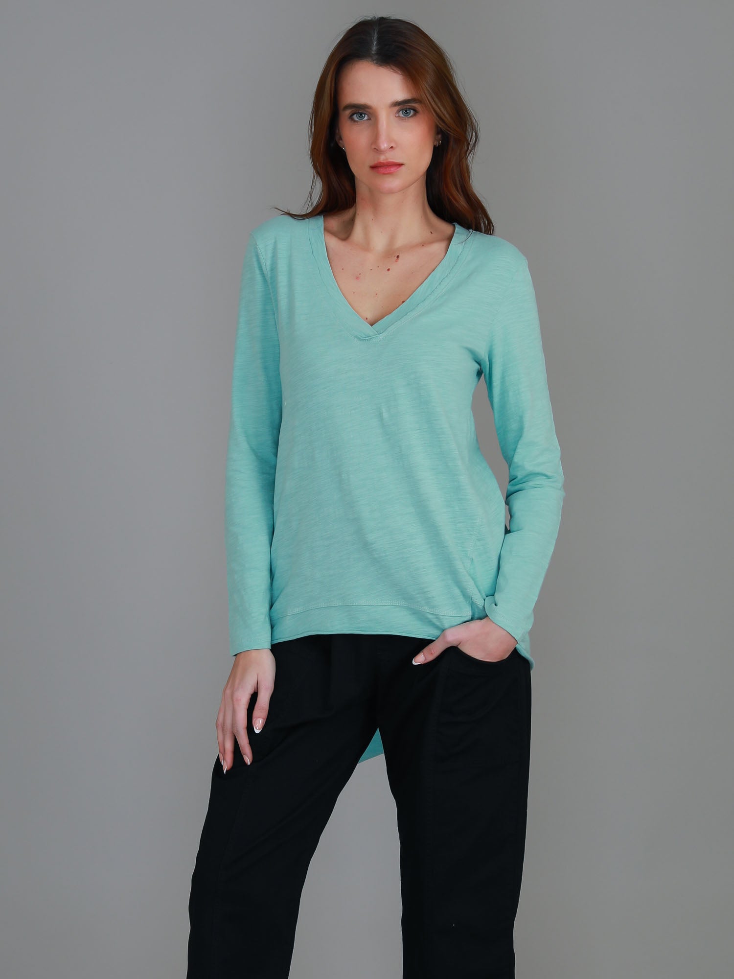 nice long sleeve tops #color_light sea green