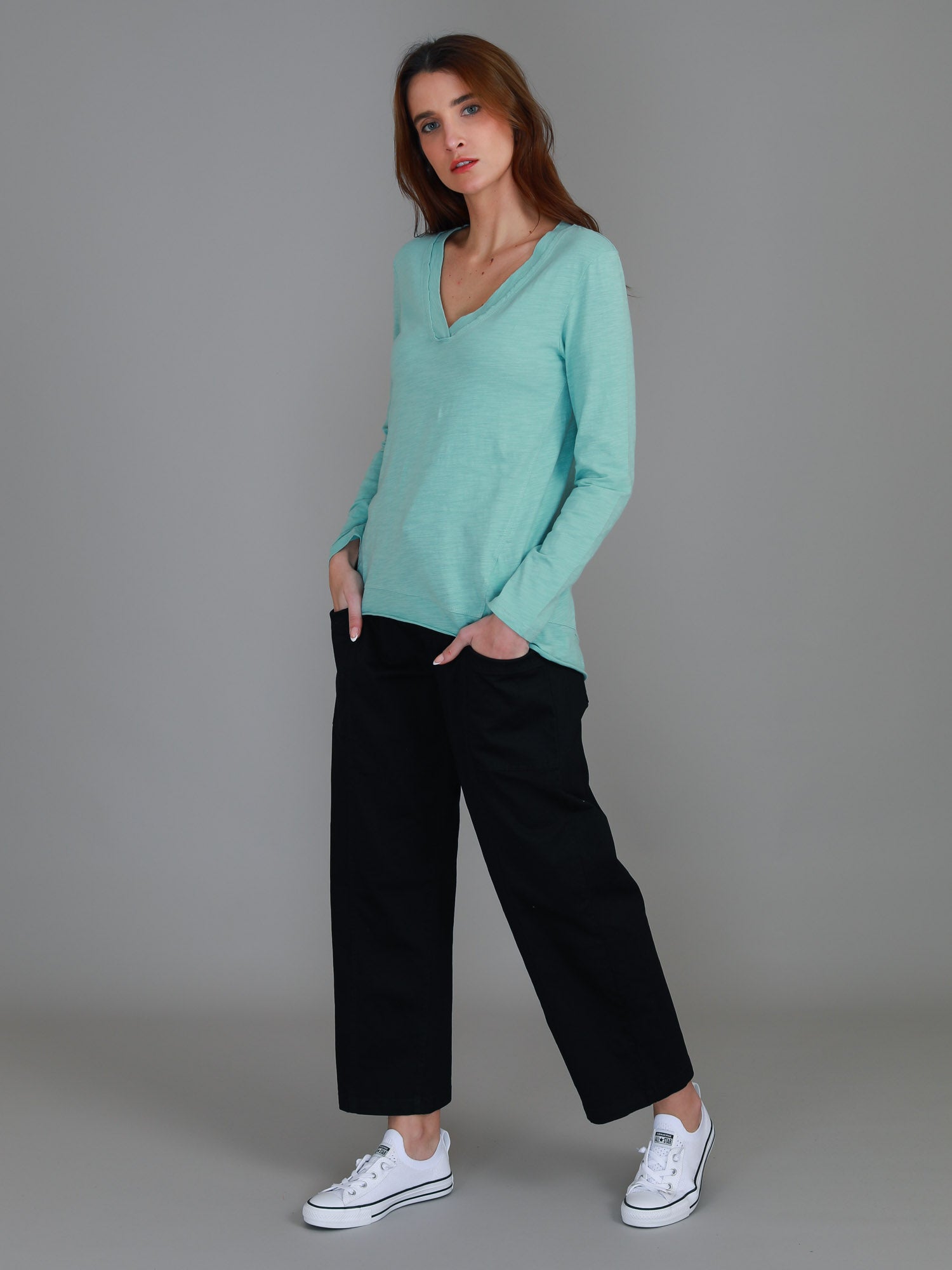 women long sleeve top #color_light sea green