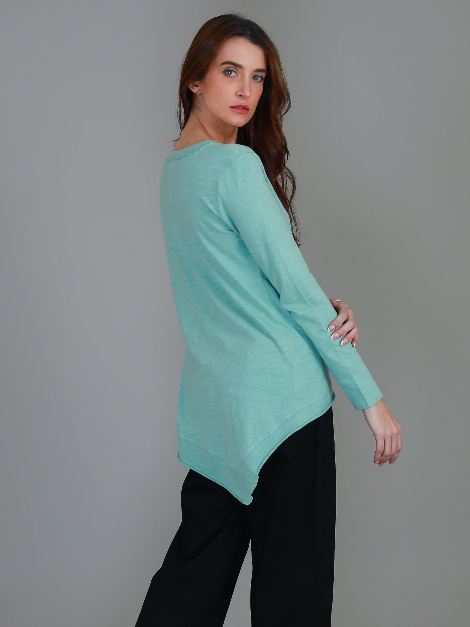 long sleeve women #color_light sea green