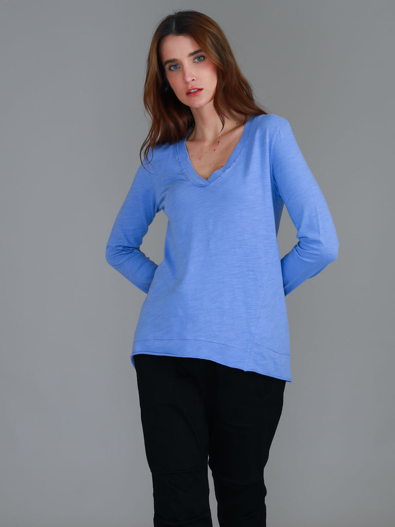 spanish violet v neck tee #color_spanish violet