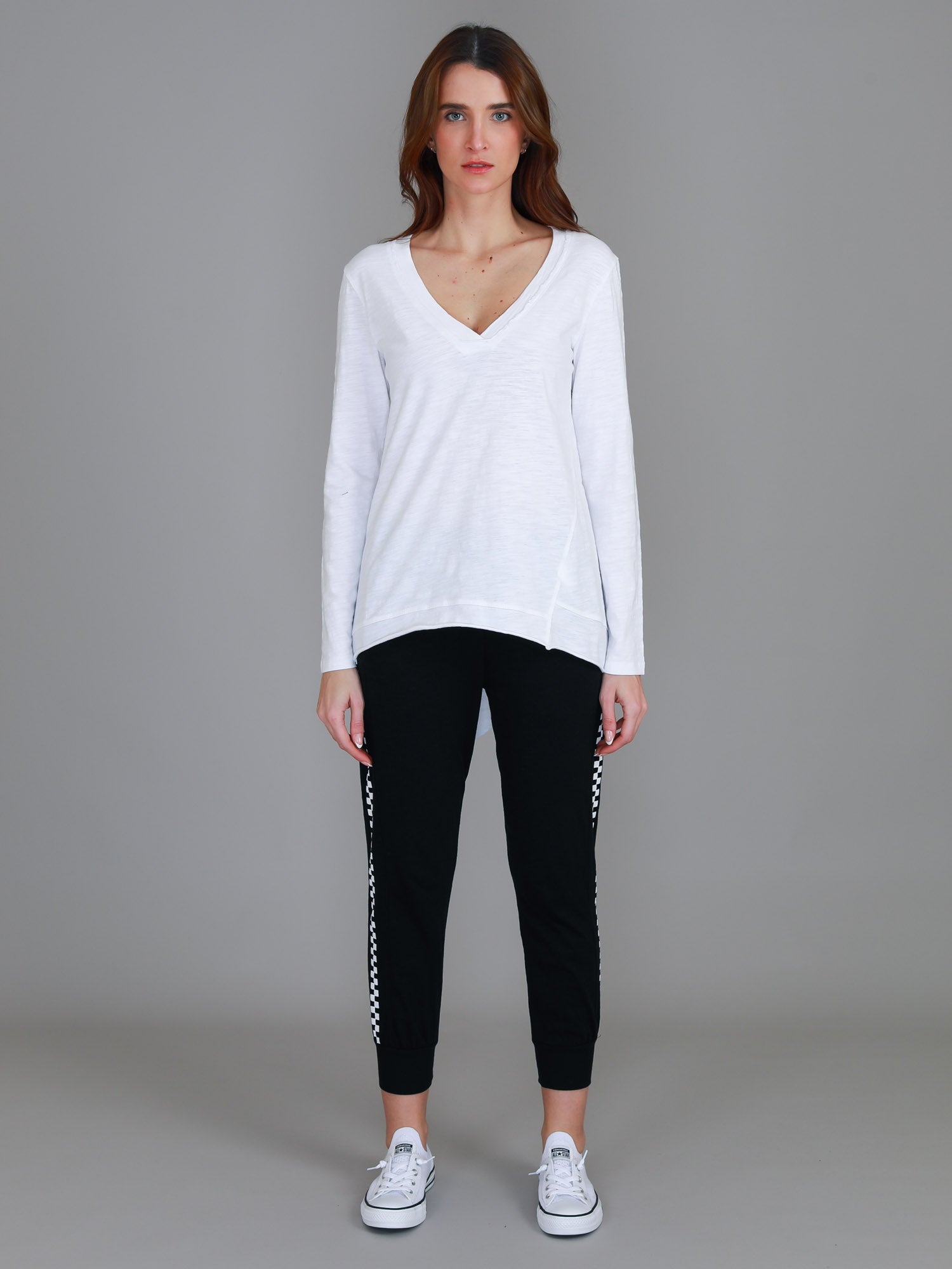 v neck long sleeve #color_white