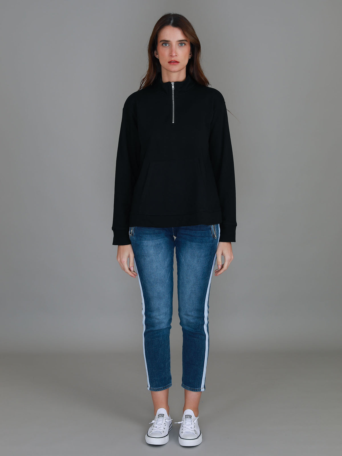 black half zip jumper