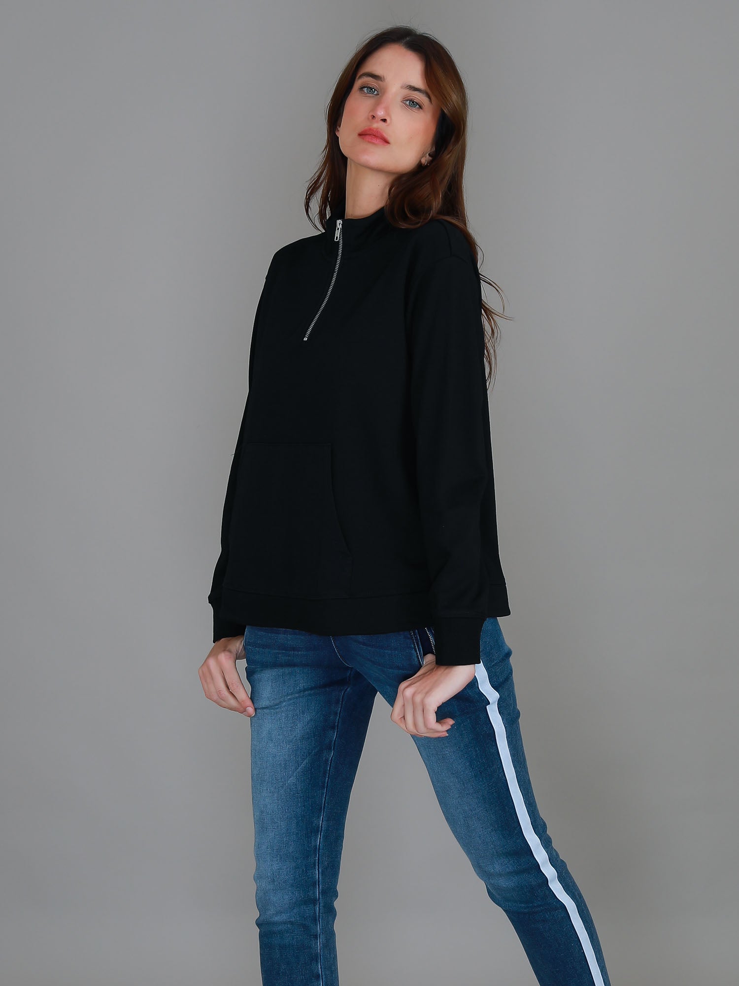 black quarter zip jumper #color_black