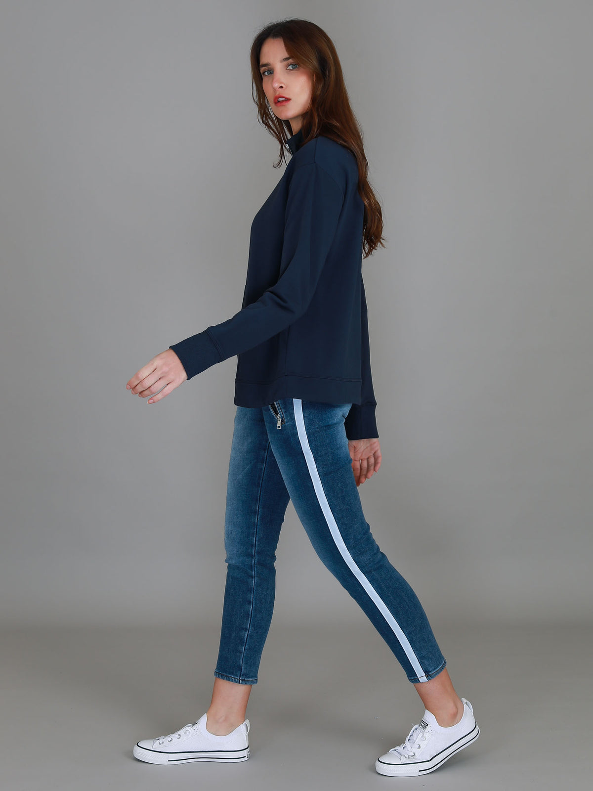 ink french terry half zip