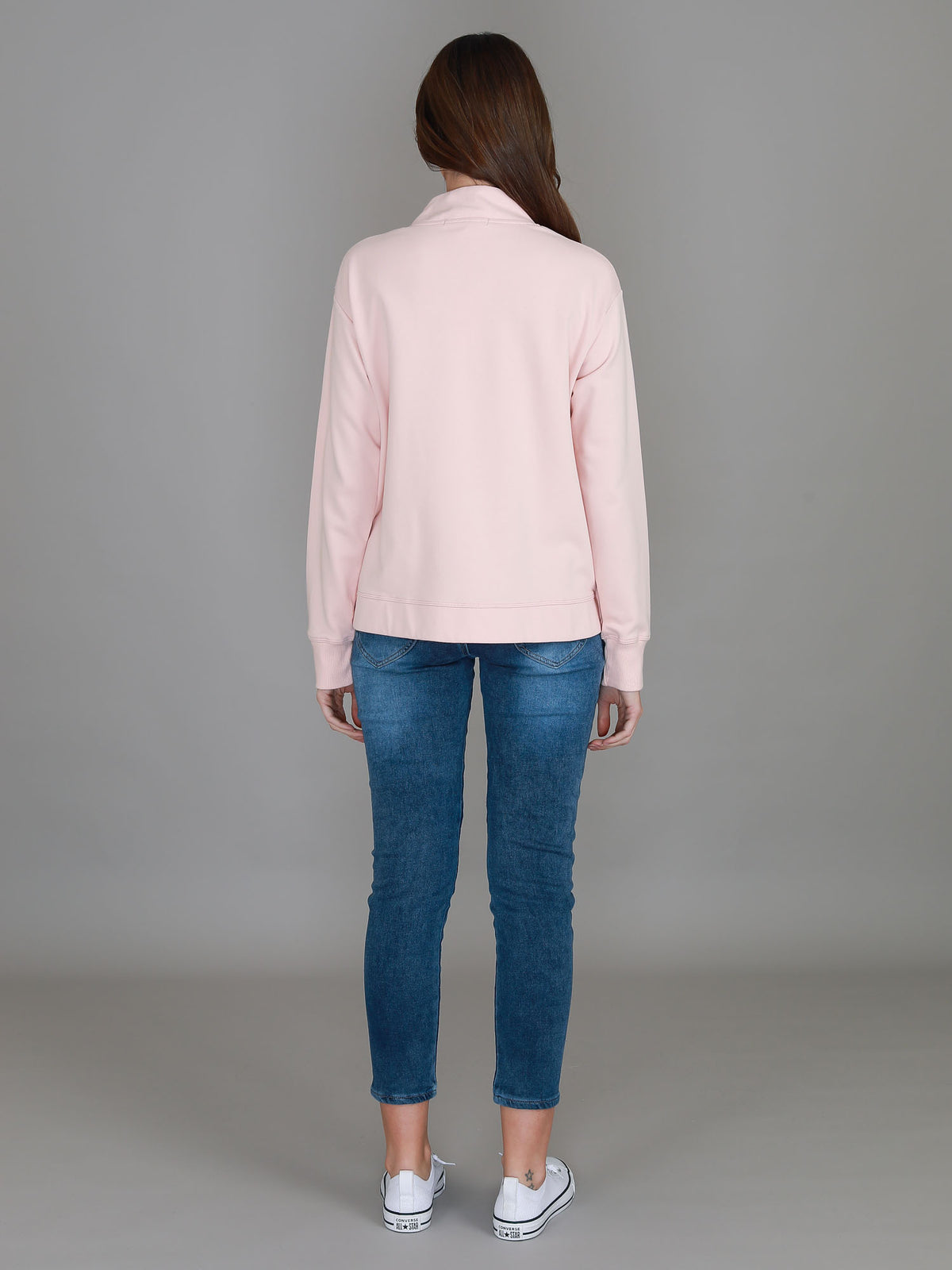 misty rose half zip jumper