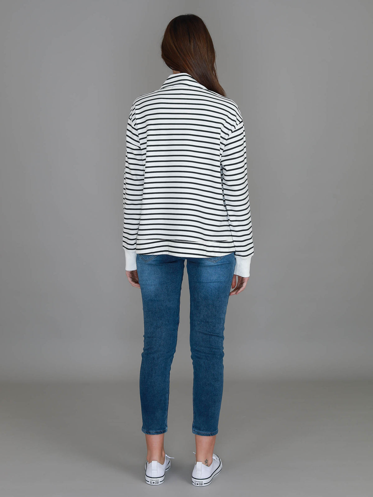 stripe half zip jumper
