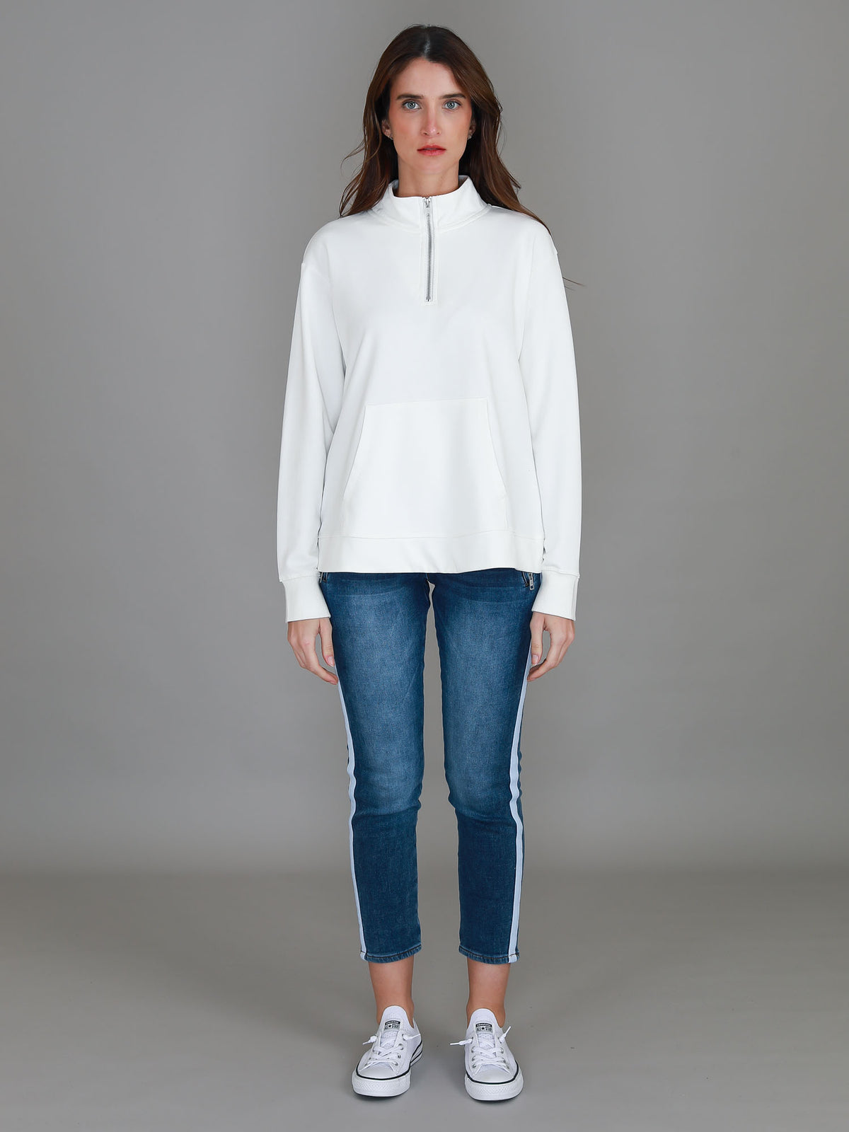 white half zip jumper