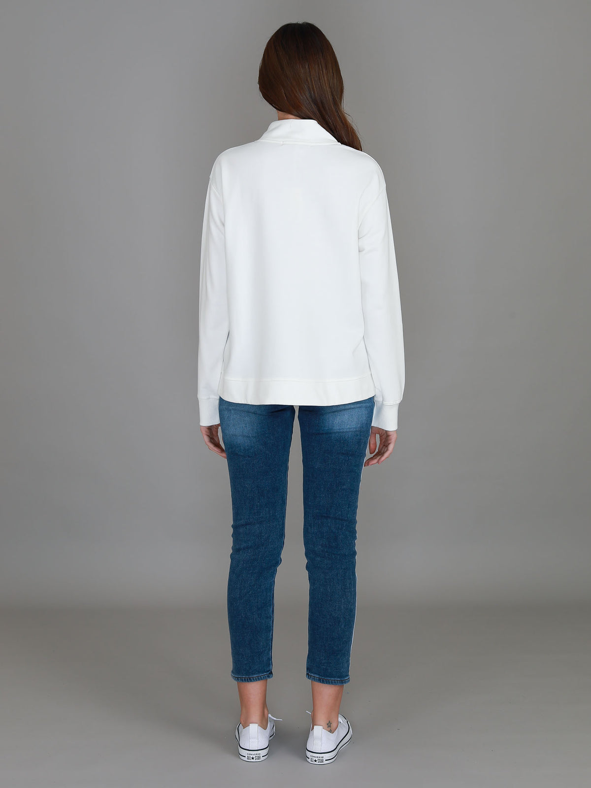 white quarter zip sweatshirt