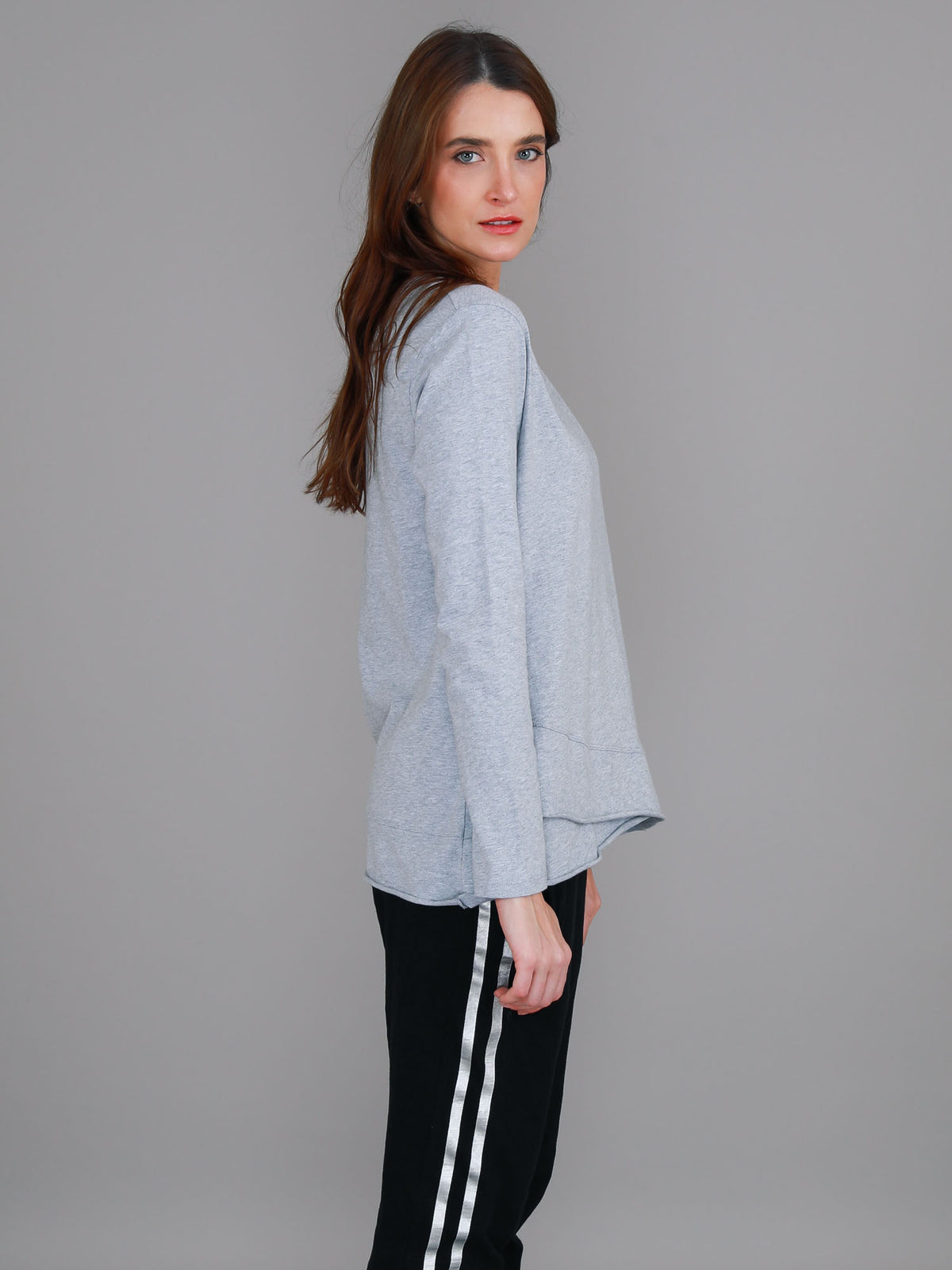 grey marle long sleeve crew tee