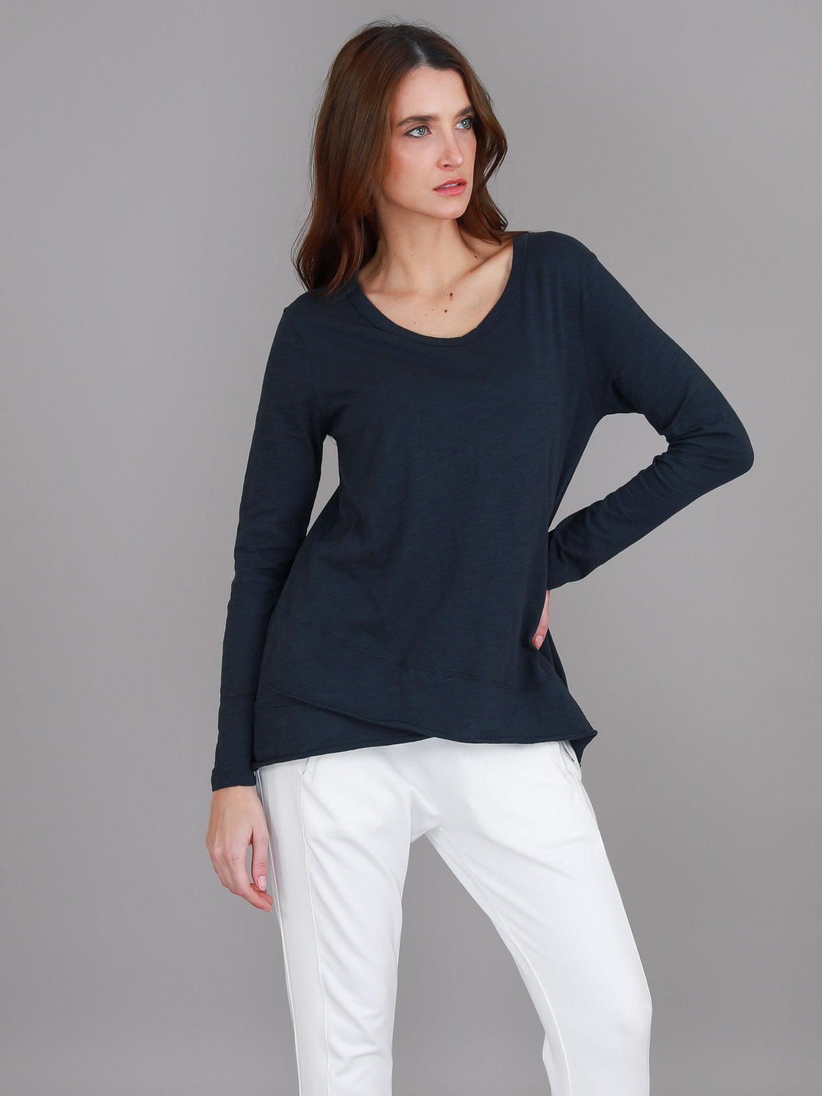 ink crew neck long sleeve tee