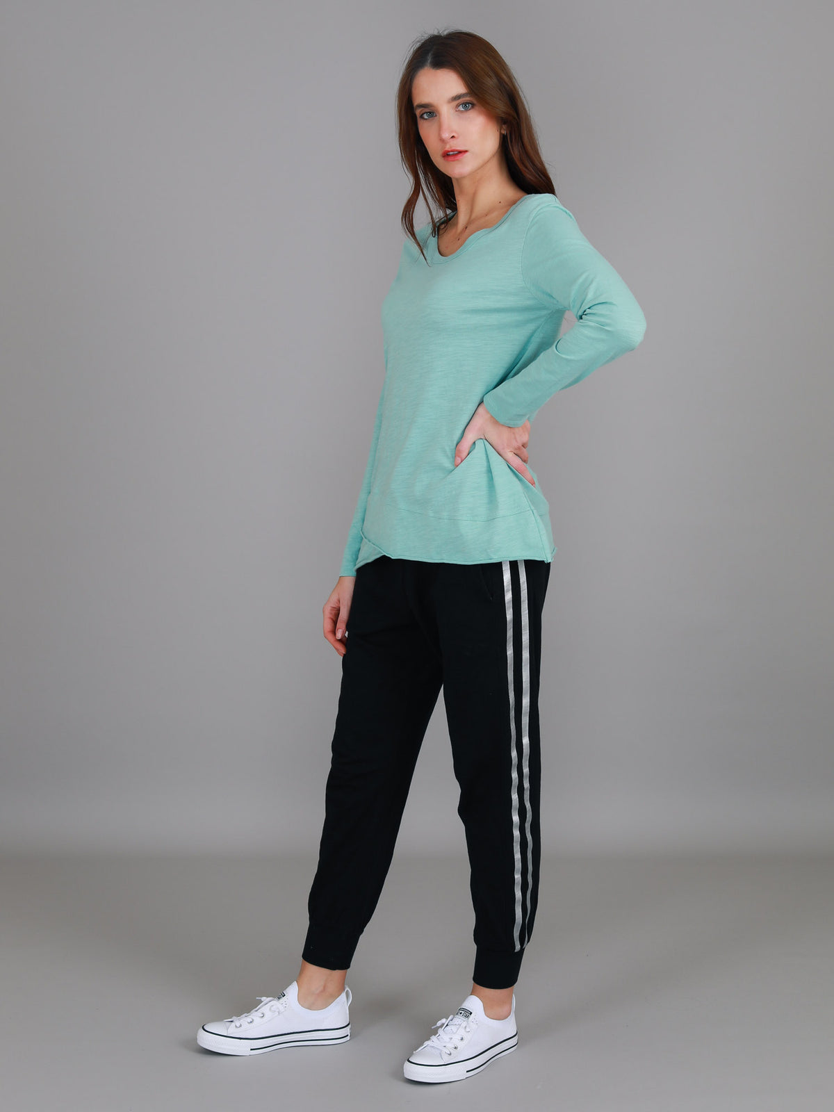 light green long sleeve top women