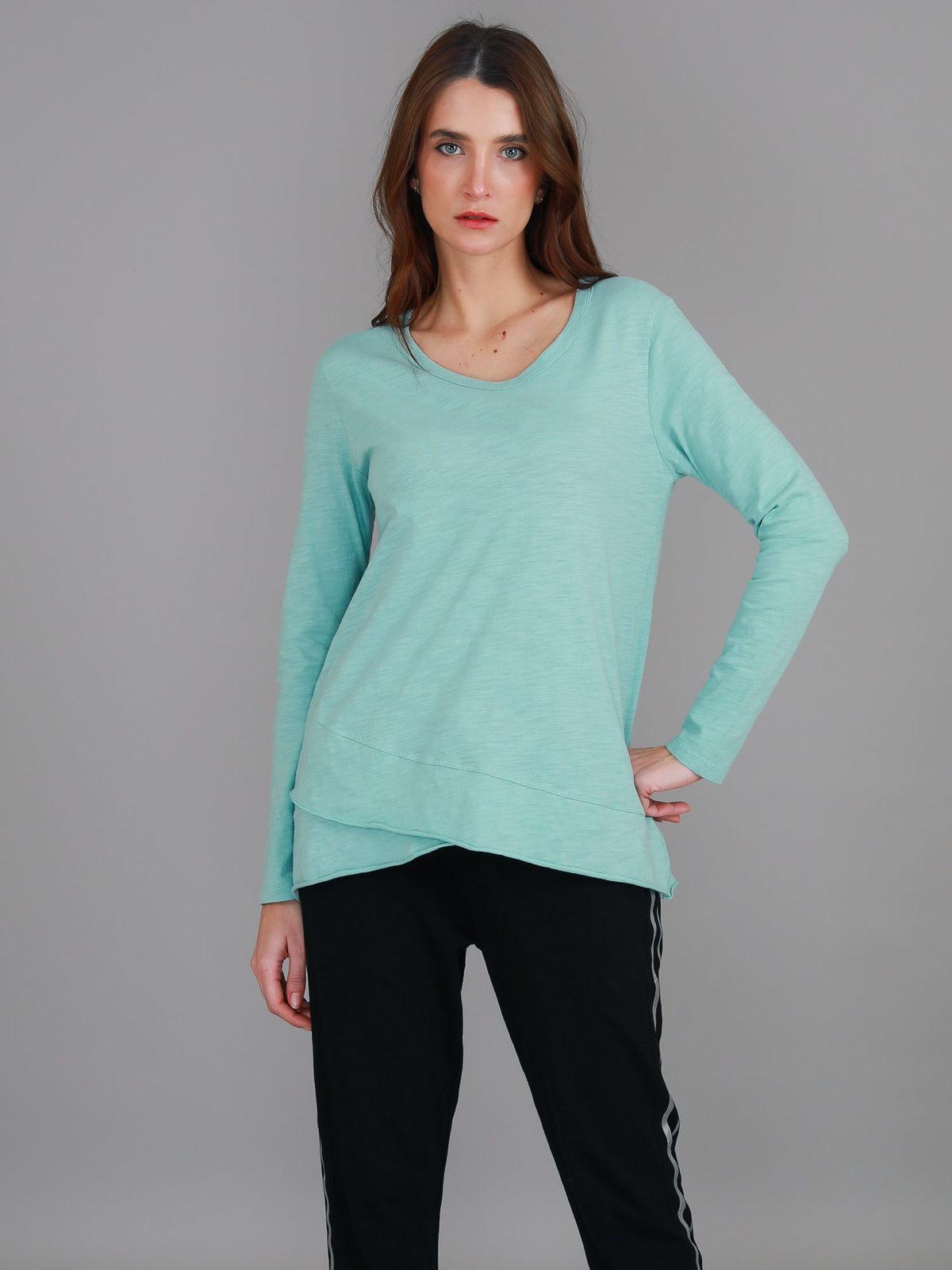 light sea green long sleeve tee