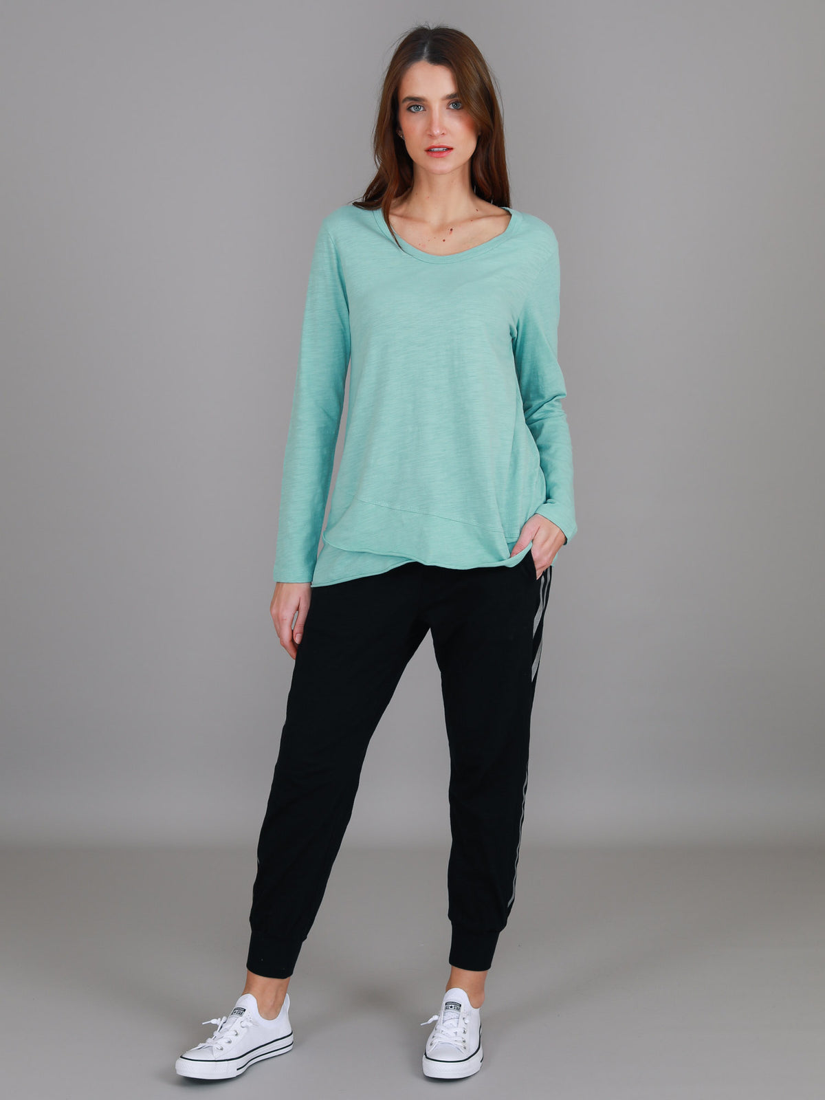 light sea green crew tee