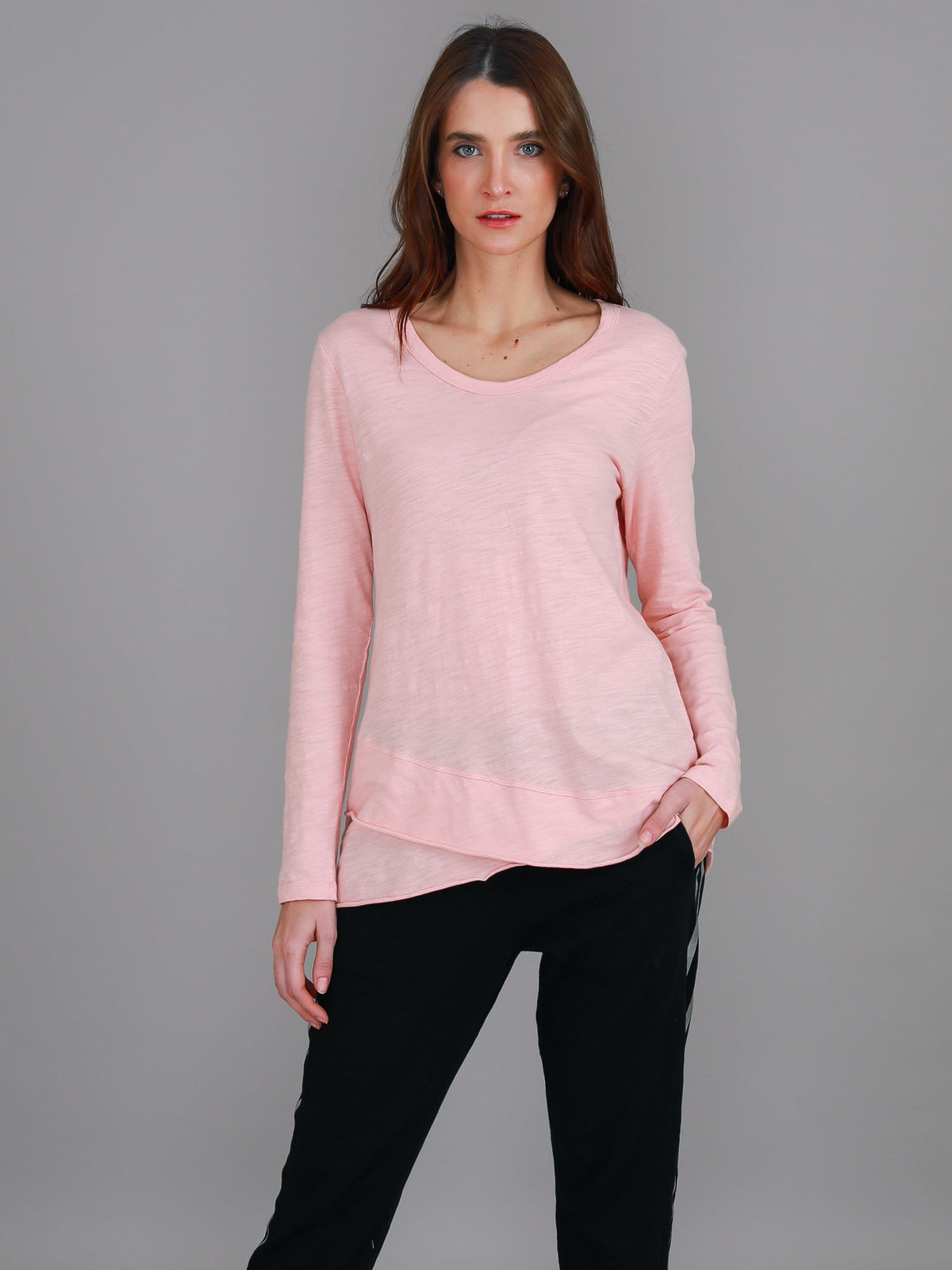misty rose long sleeve tee