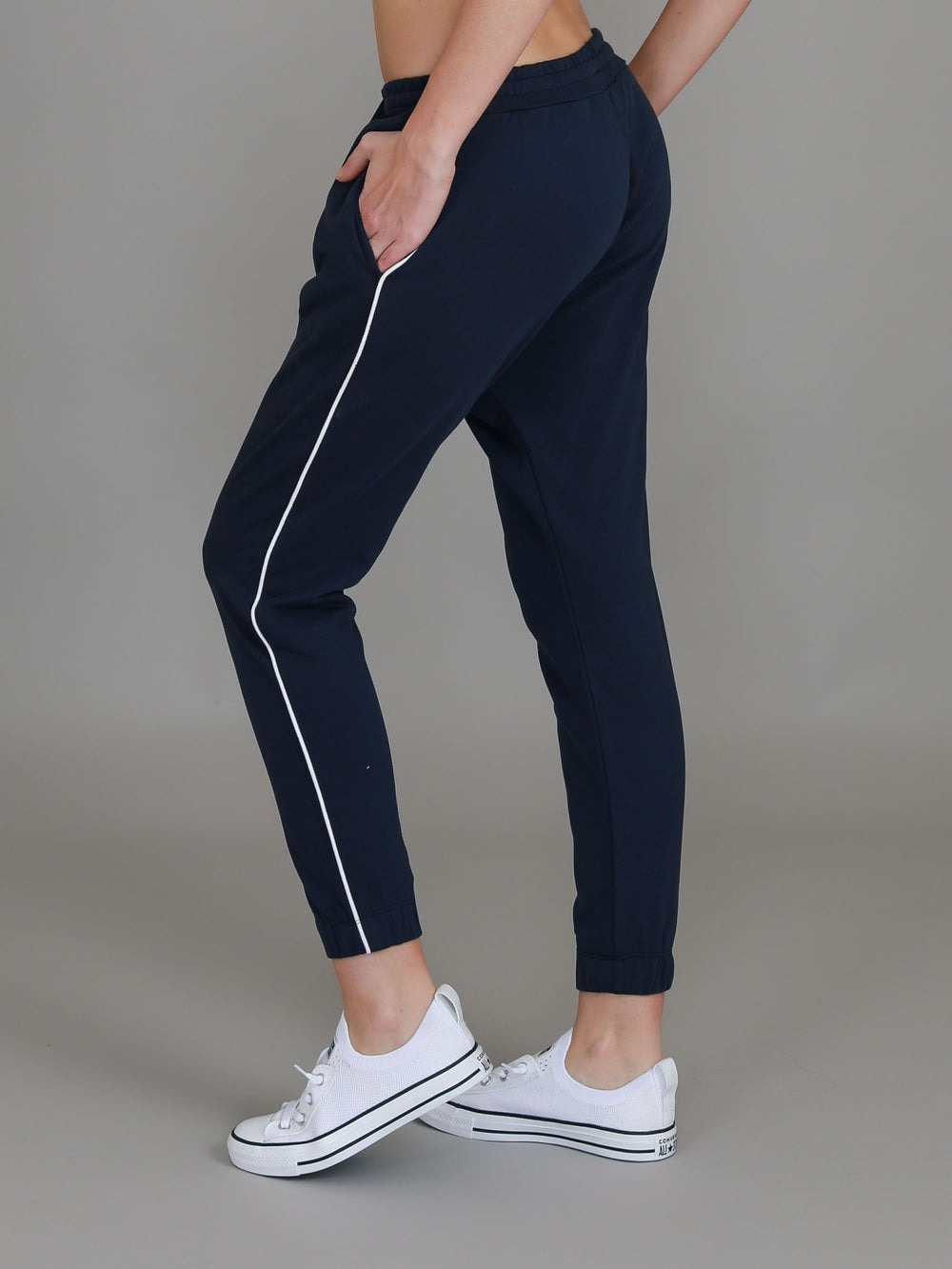 Side-Stripe Drawstring Mid-Waist Sweatpants