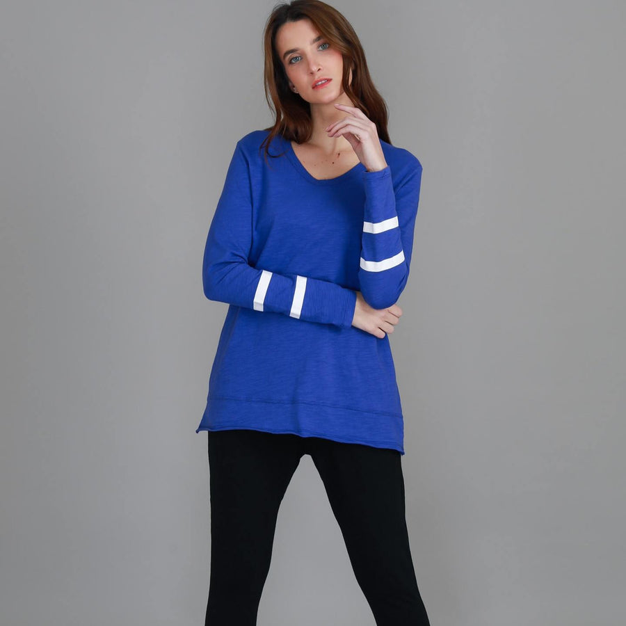 Tarwin Twin Stripe T Shirt size guide