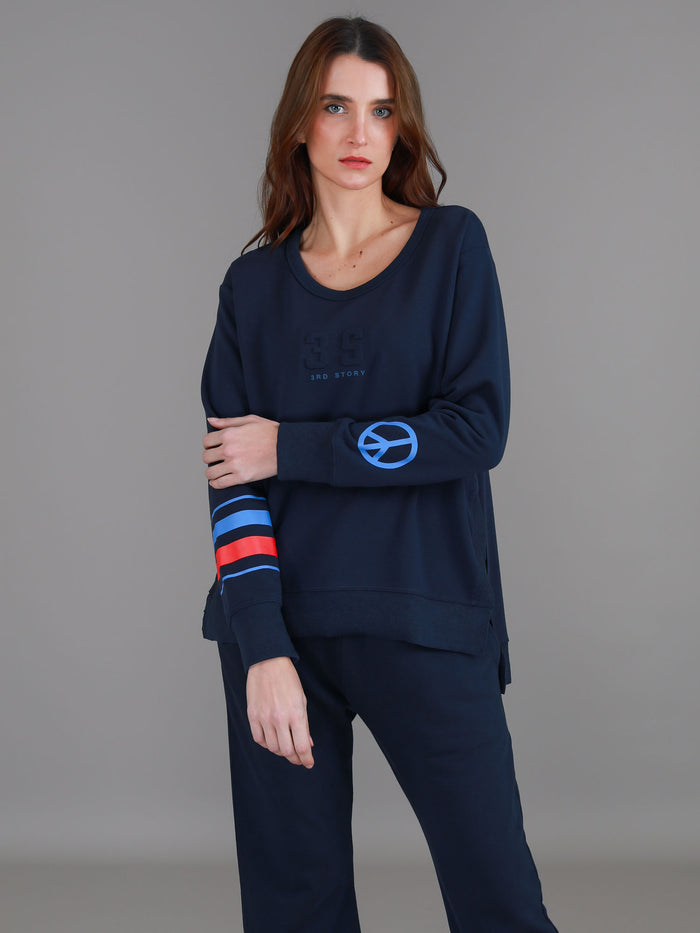 Maggie Peace n Stripe Sweatshirt (Sale)