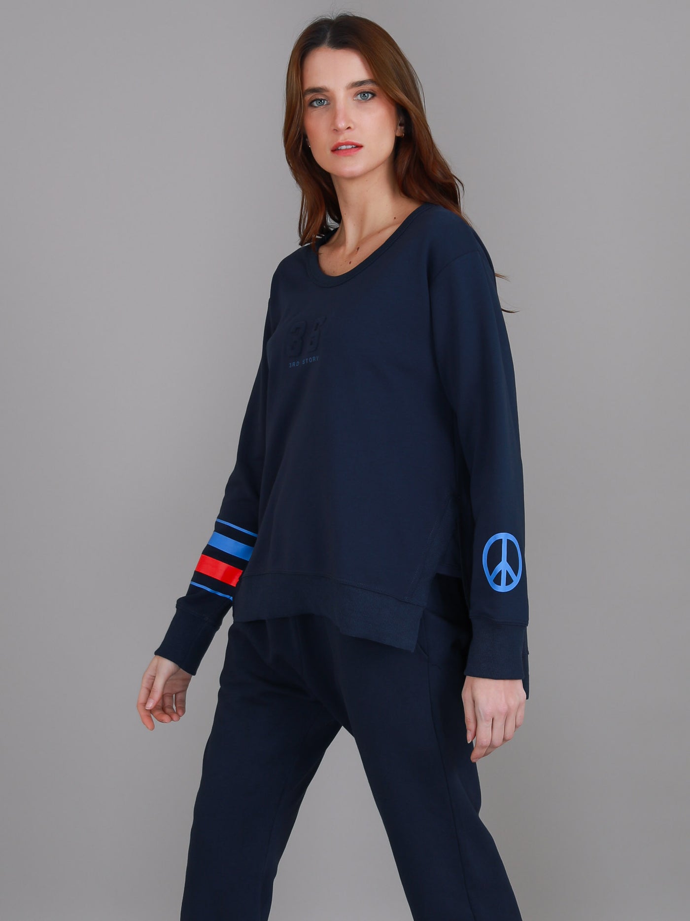 Maggie Peace n Stripe Sweatshirt