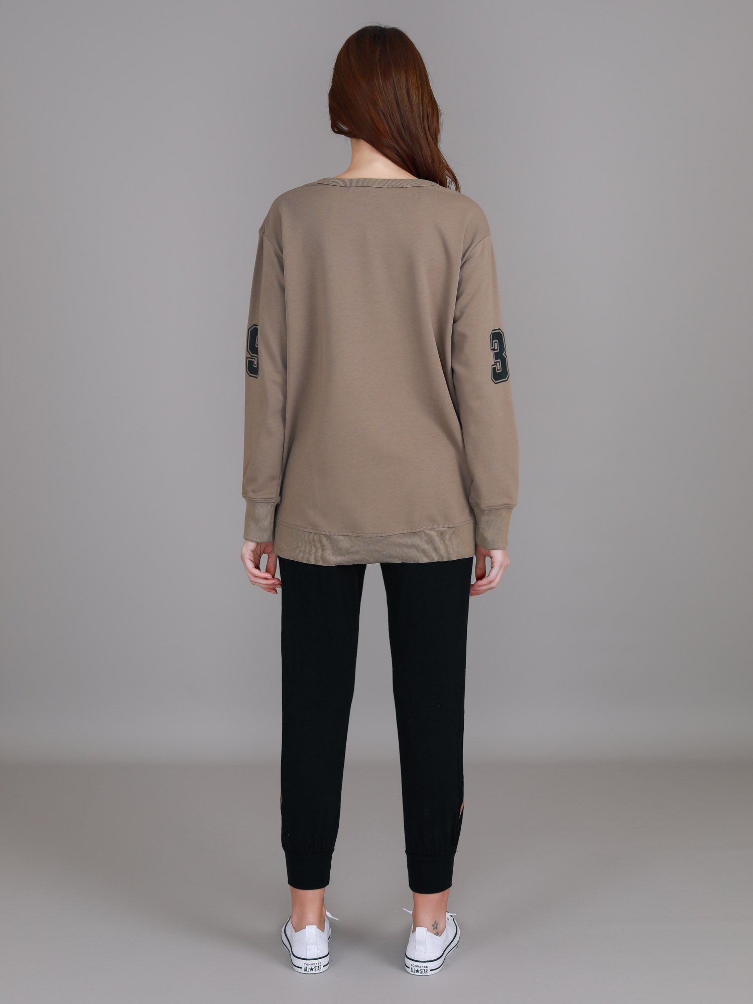 brown crew neck sweatshirt #color_ginger