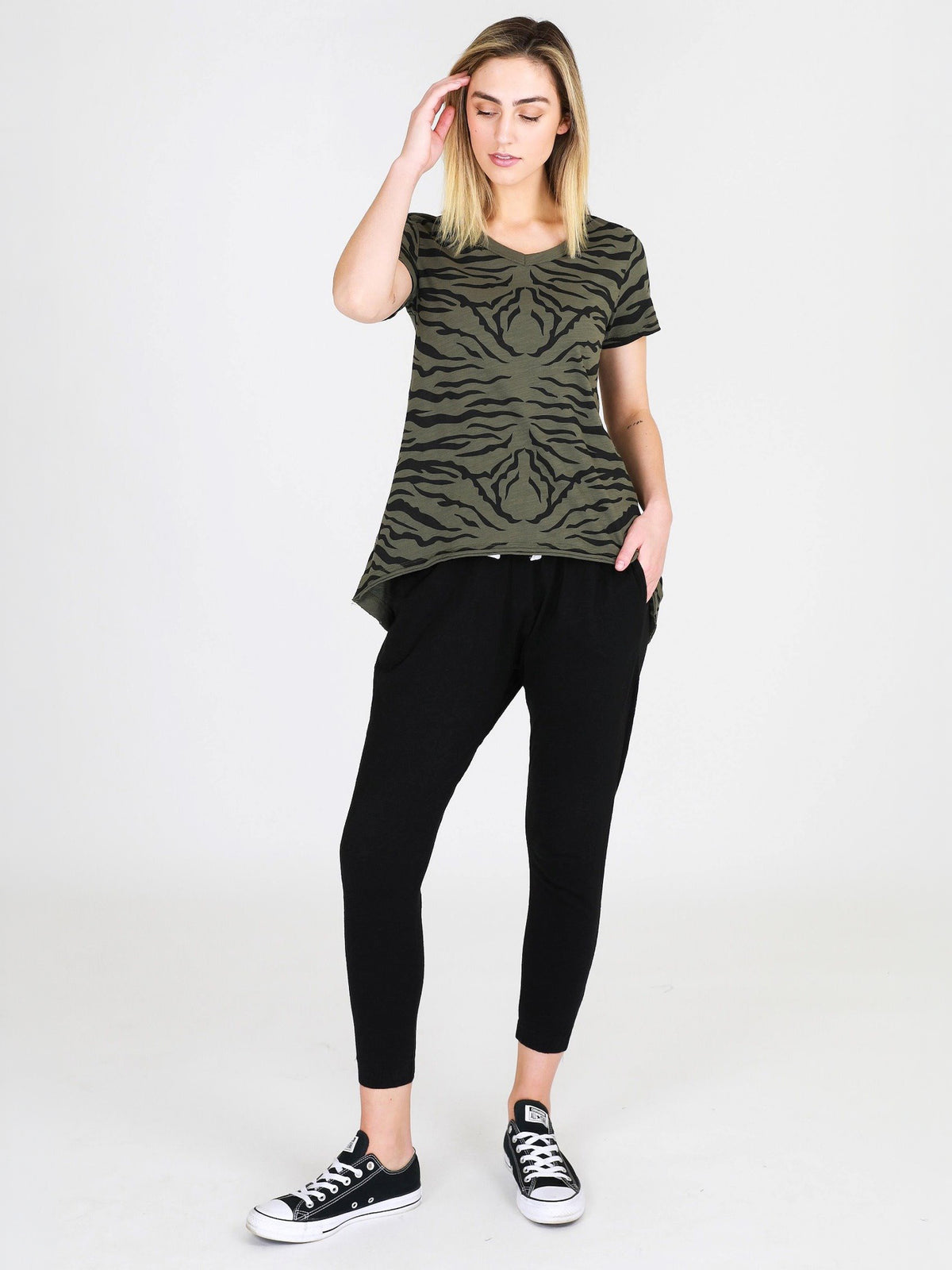 Green Graphic T Shirt #color_khaki