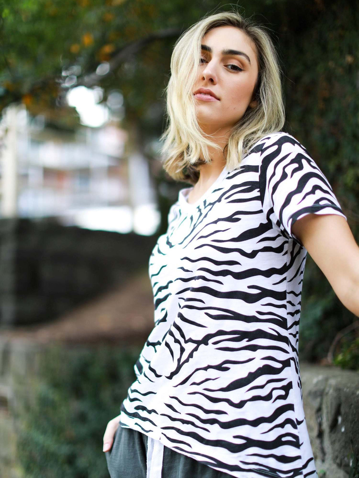 Black and White Graphic T Shirt #color_white