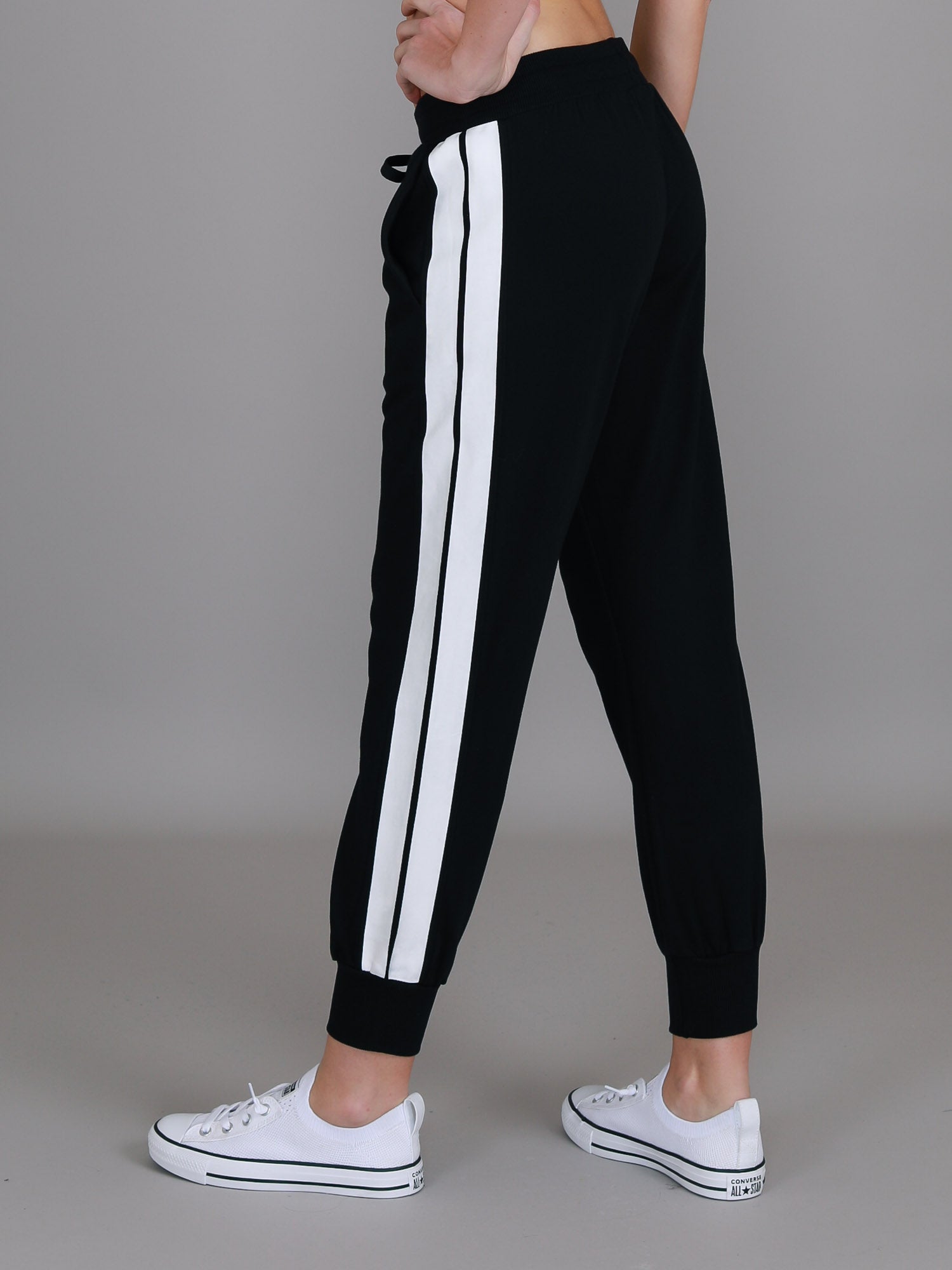 Longford Side Stripe Sweatpants Black Sweatpants