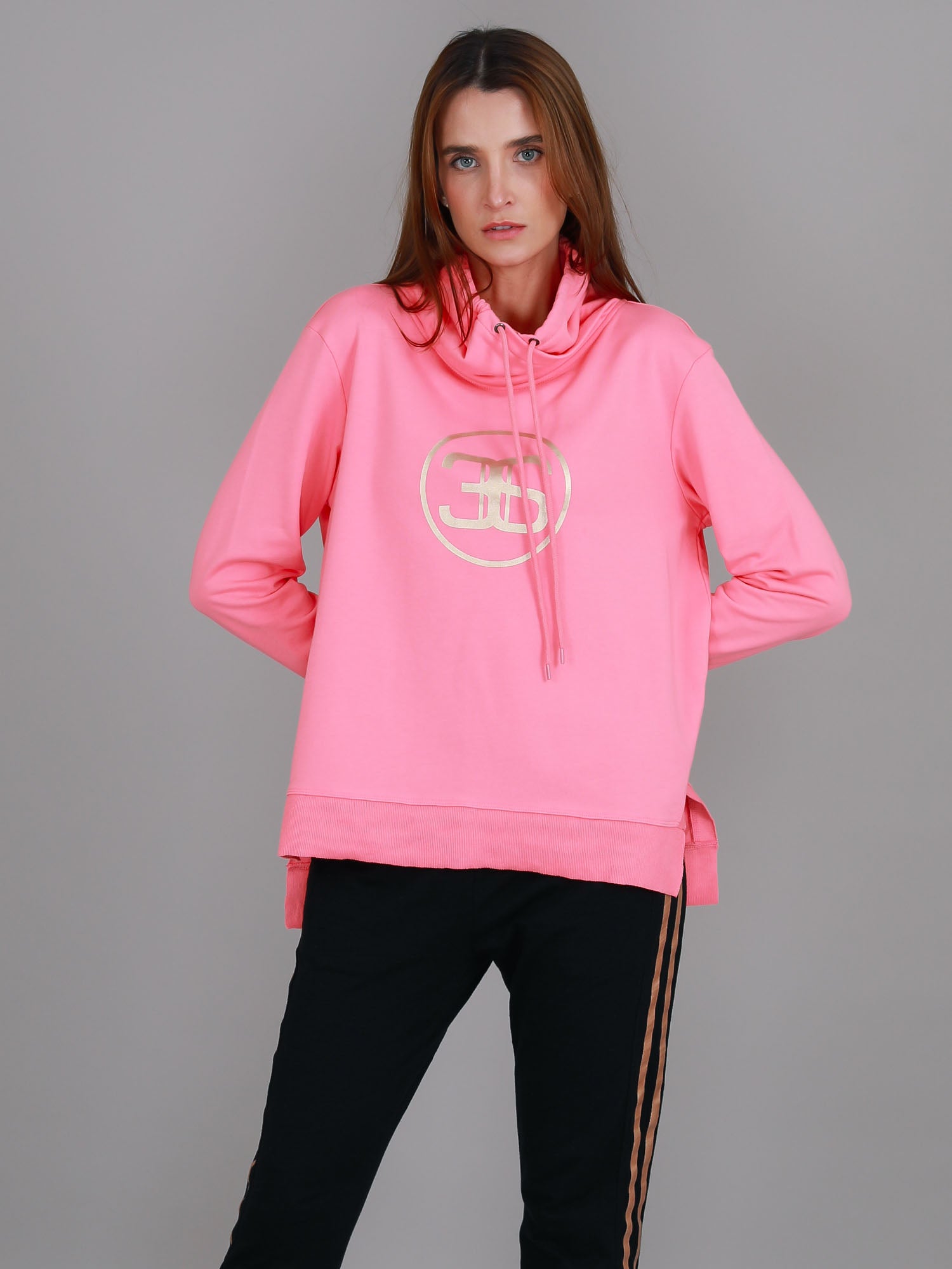 womens funnel neck sweater #color_georgia peach