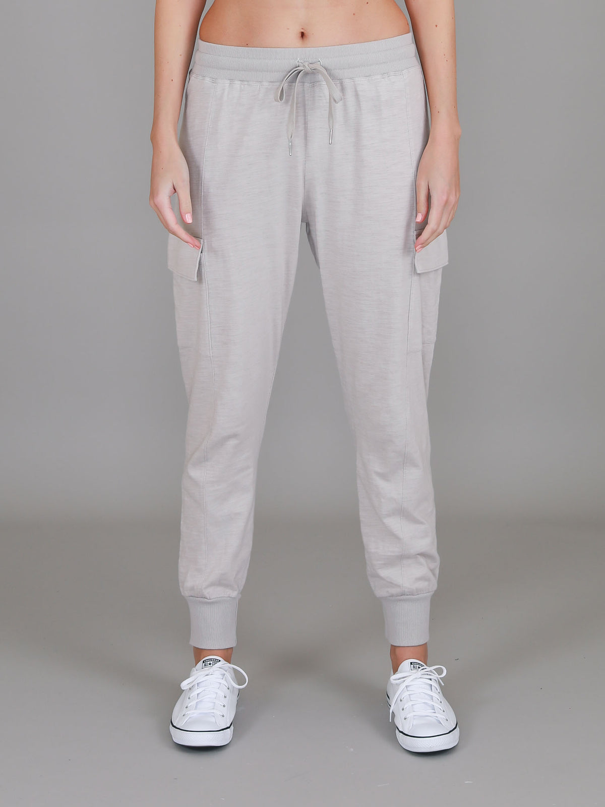 cream cargo track pants
