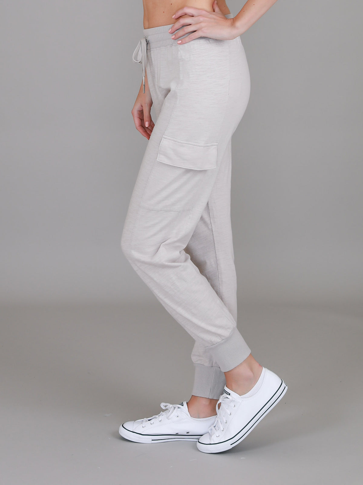 cream cargo joggers