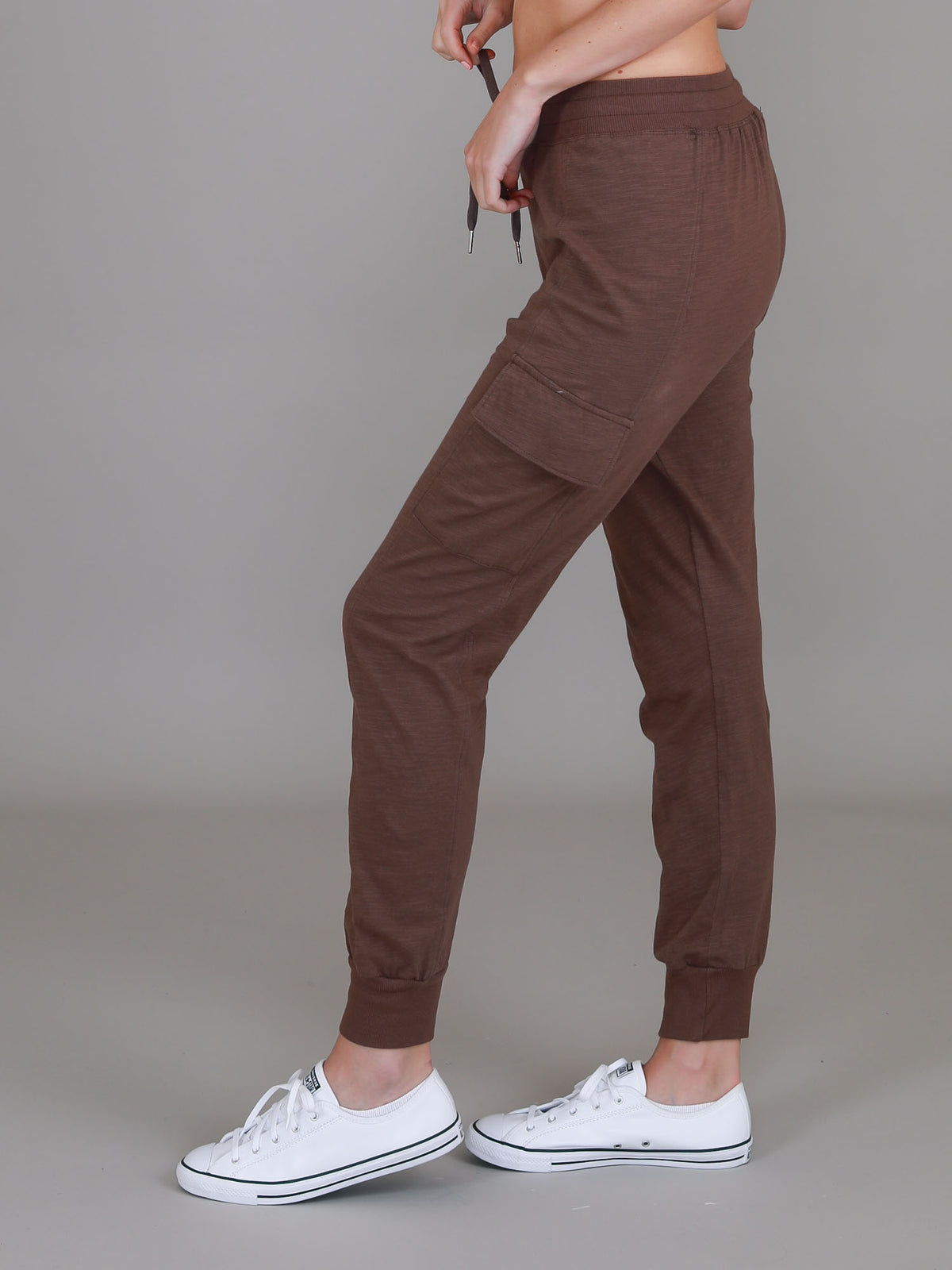 brown cargo track pants