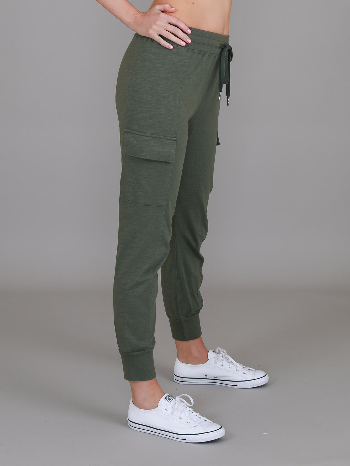 khaki cargo jogger pants
