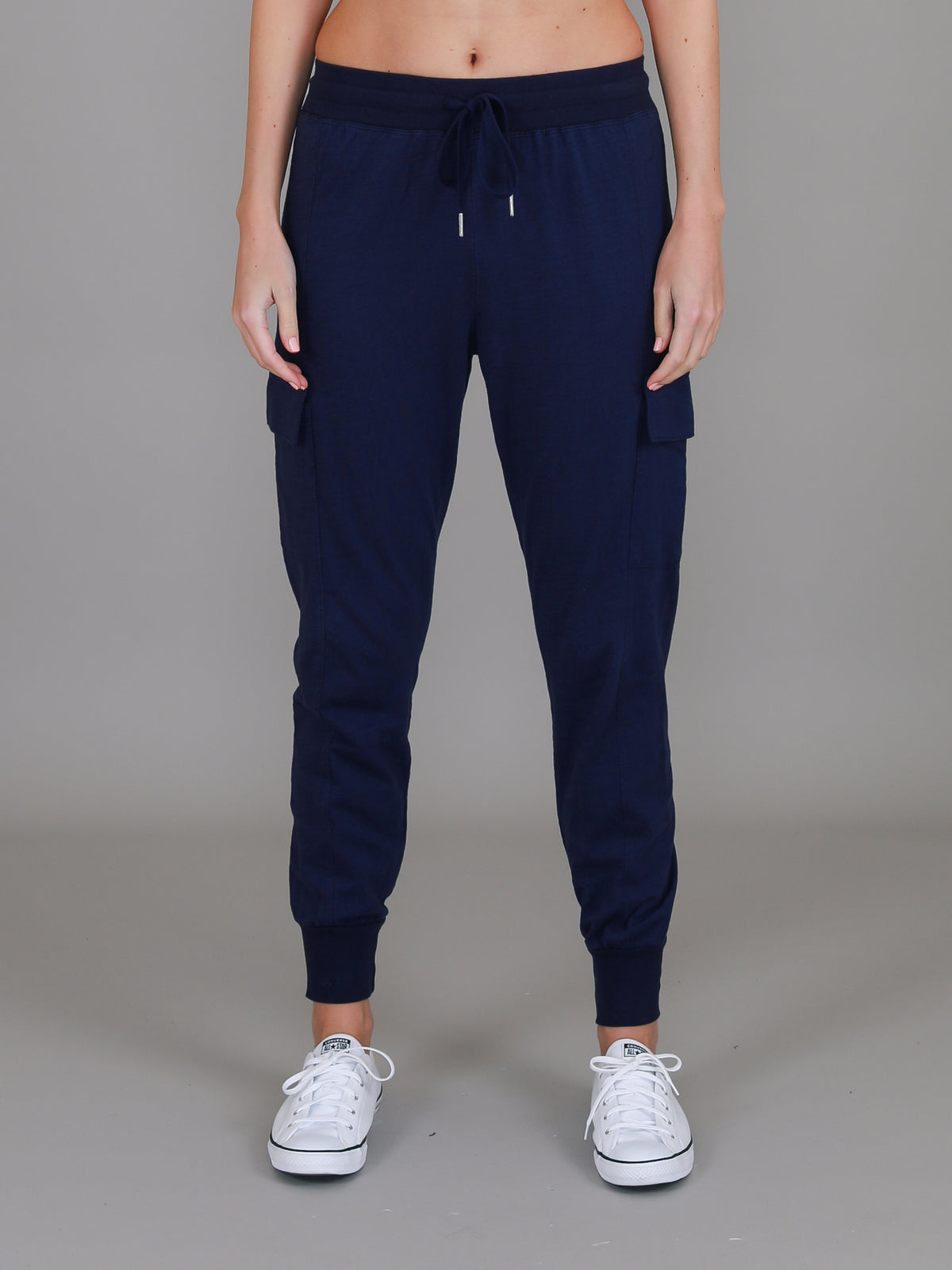 navy cotton cargo pants