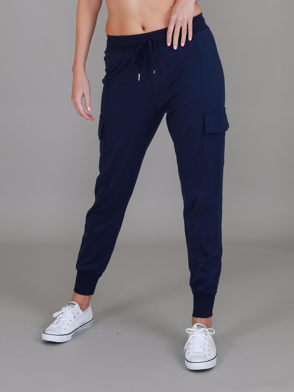navy tapered cargo pants
