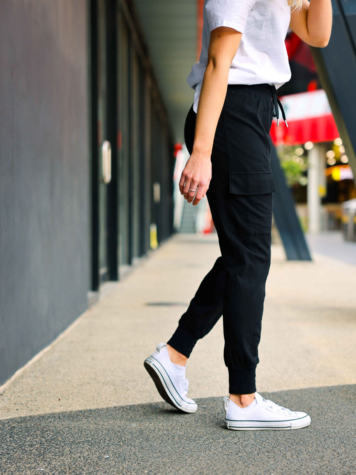 black cargo joggers