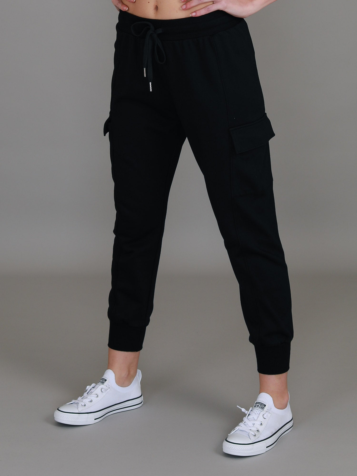 women black cargo pants #color_black