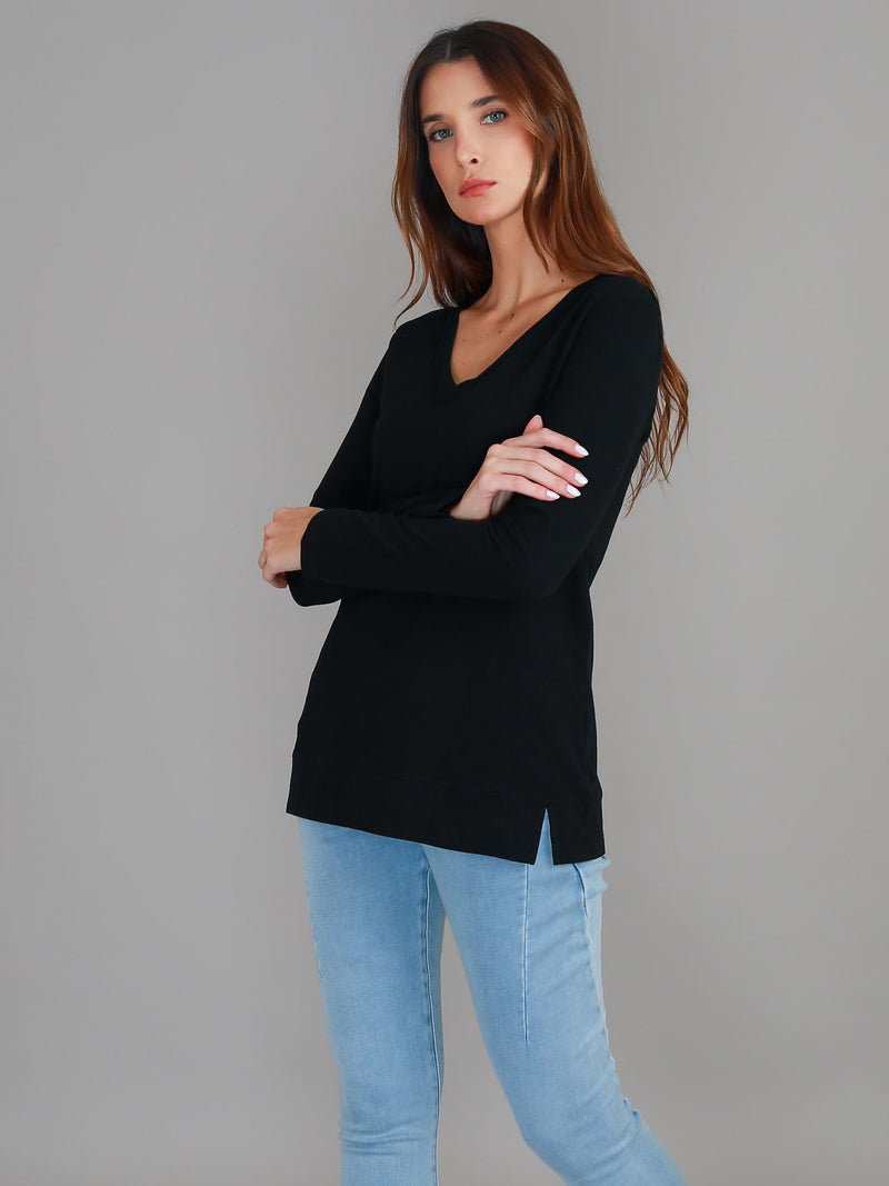 v neck shirts for women #color_black