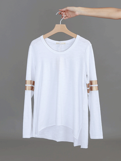 Kalea Embroidery Stripe Shirt - Cashmere