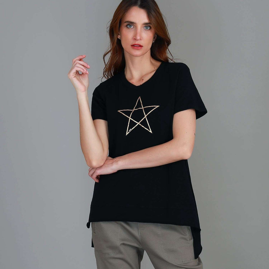 Krystal Gold Star T Shirt size guide