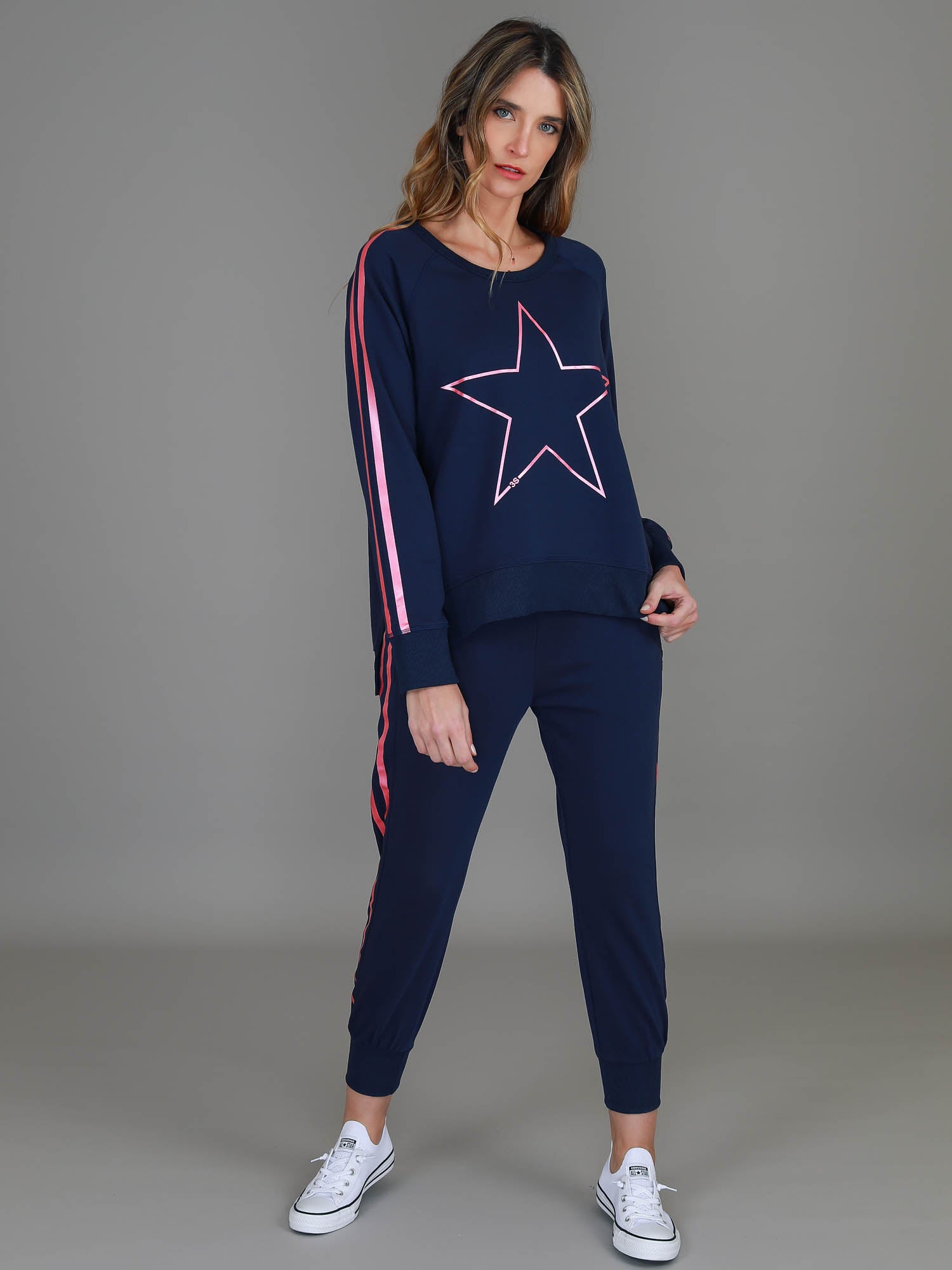 navy tops womens #color_ink/pink