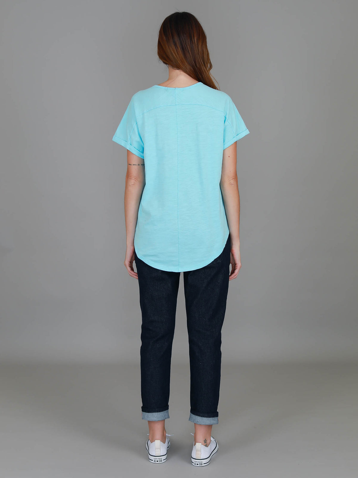 cyan cuff sleeve tee women