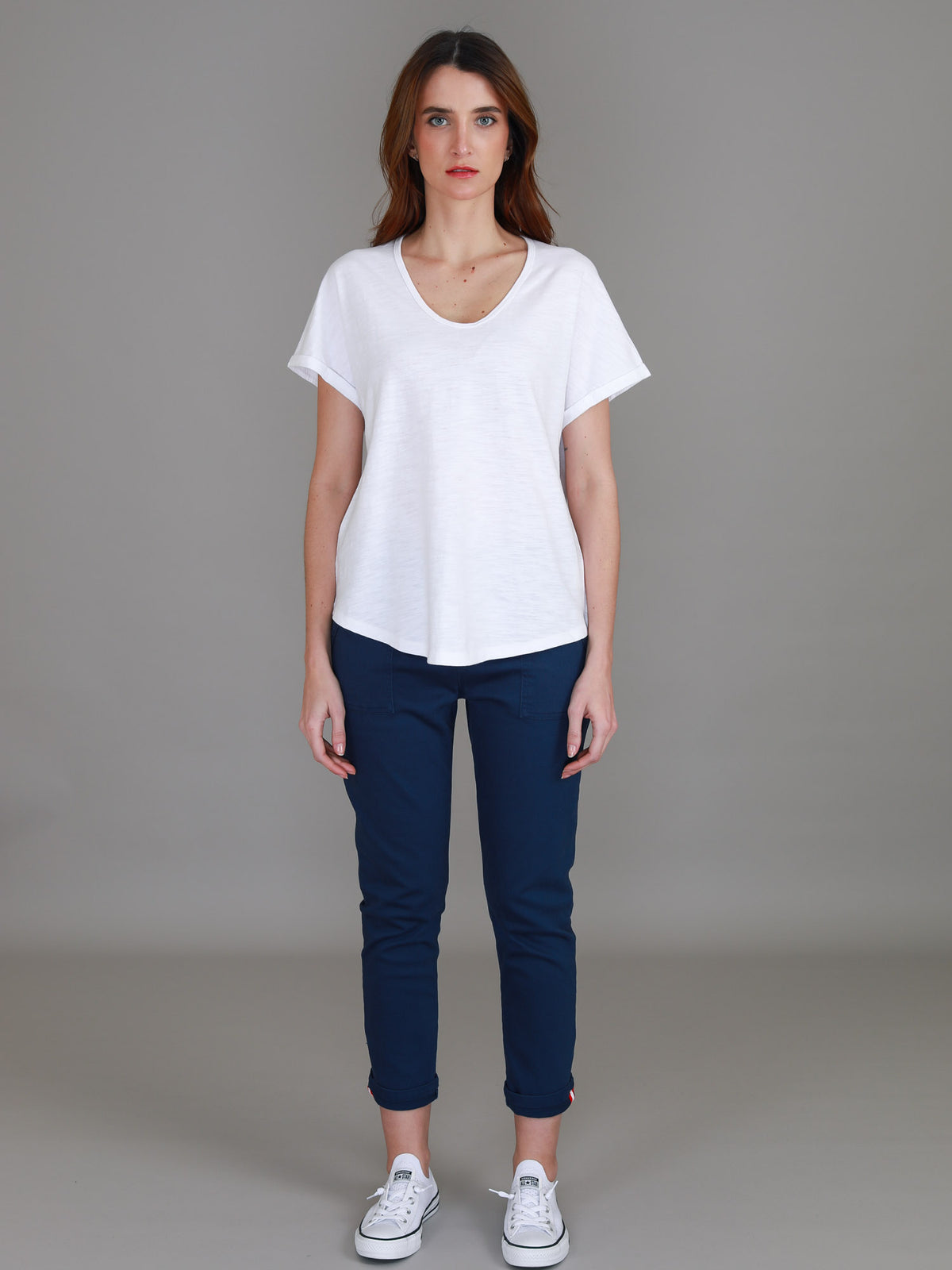 white raglan cuff tee