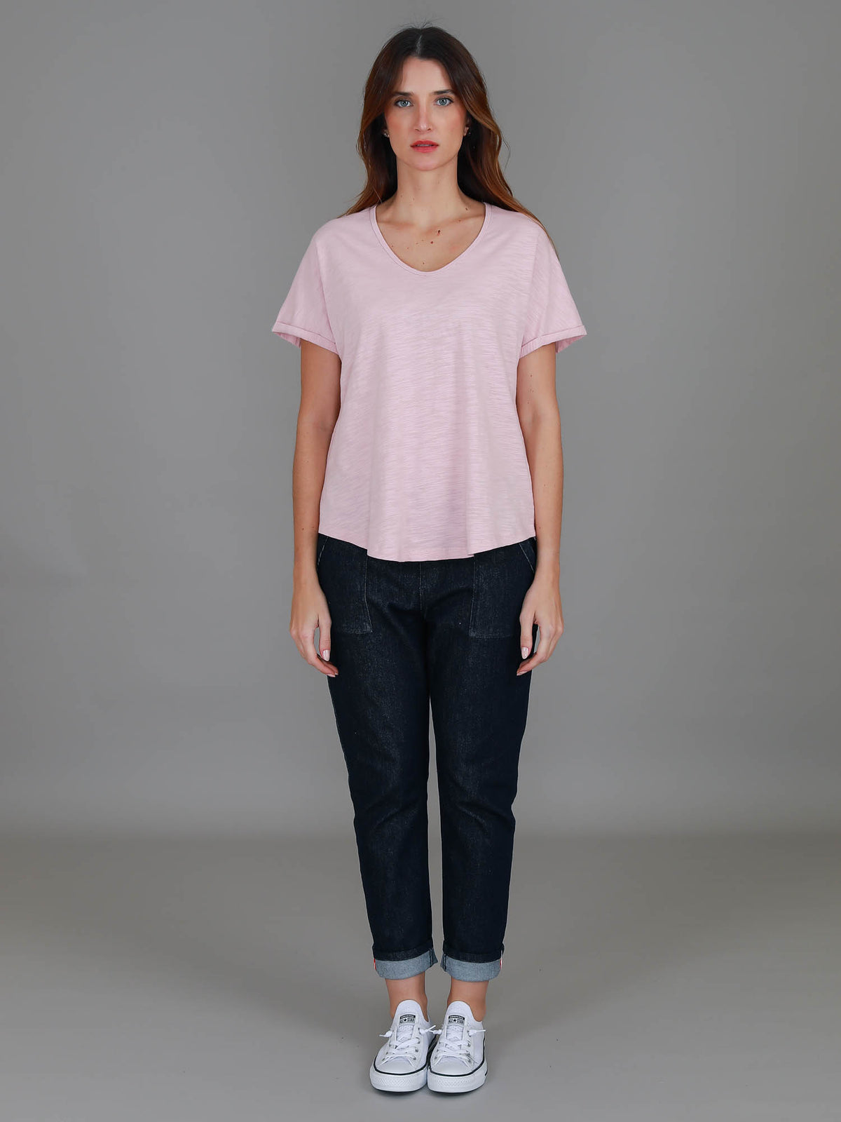 pink raglan cuff tee