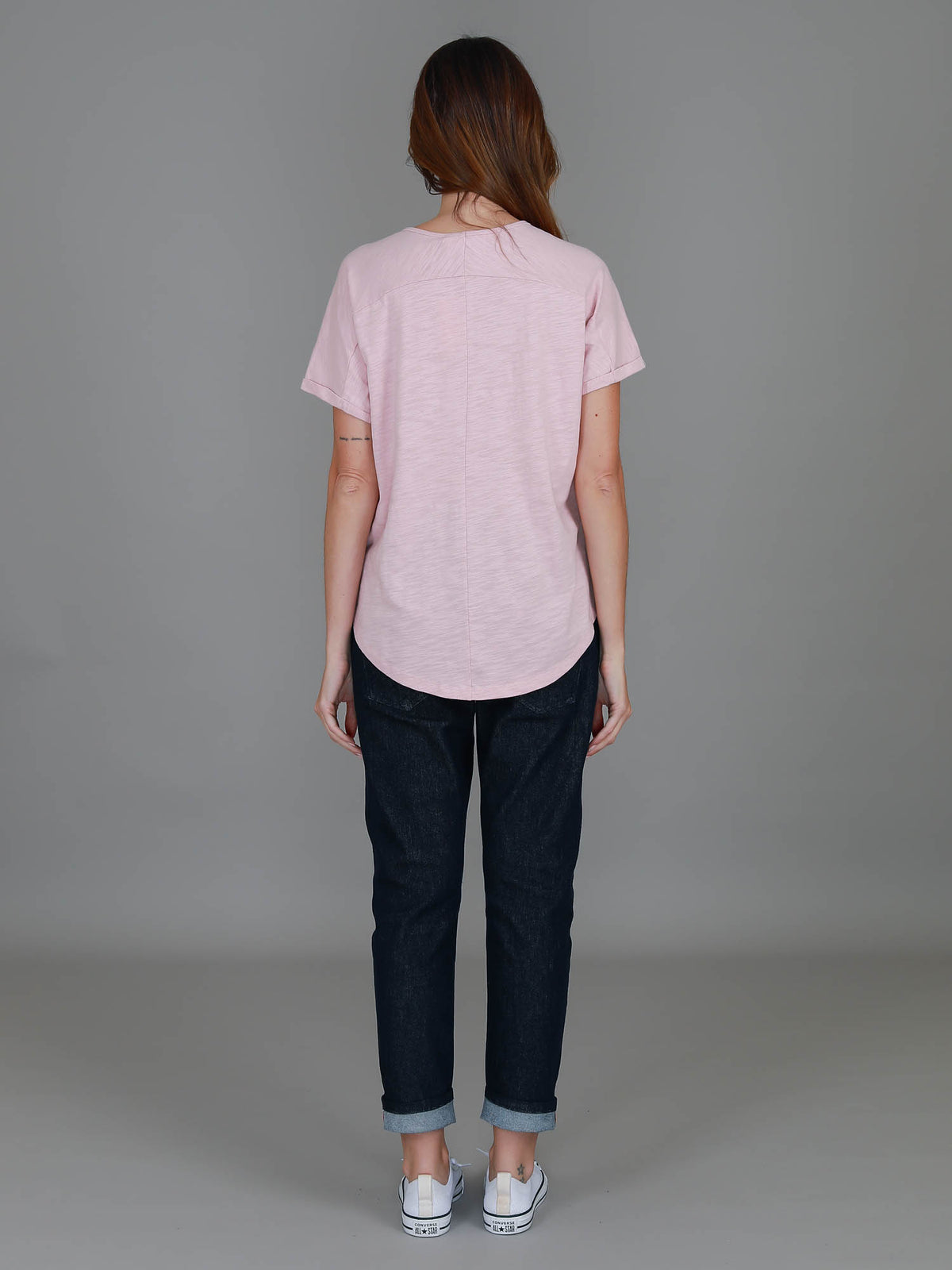 blush marle cuff sleeve tee