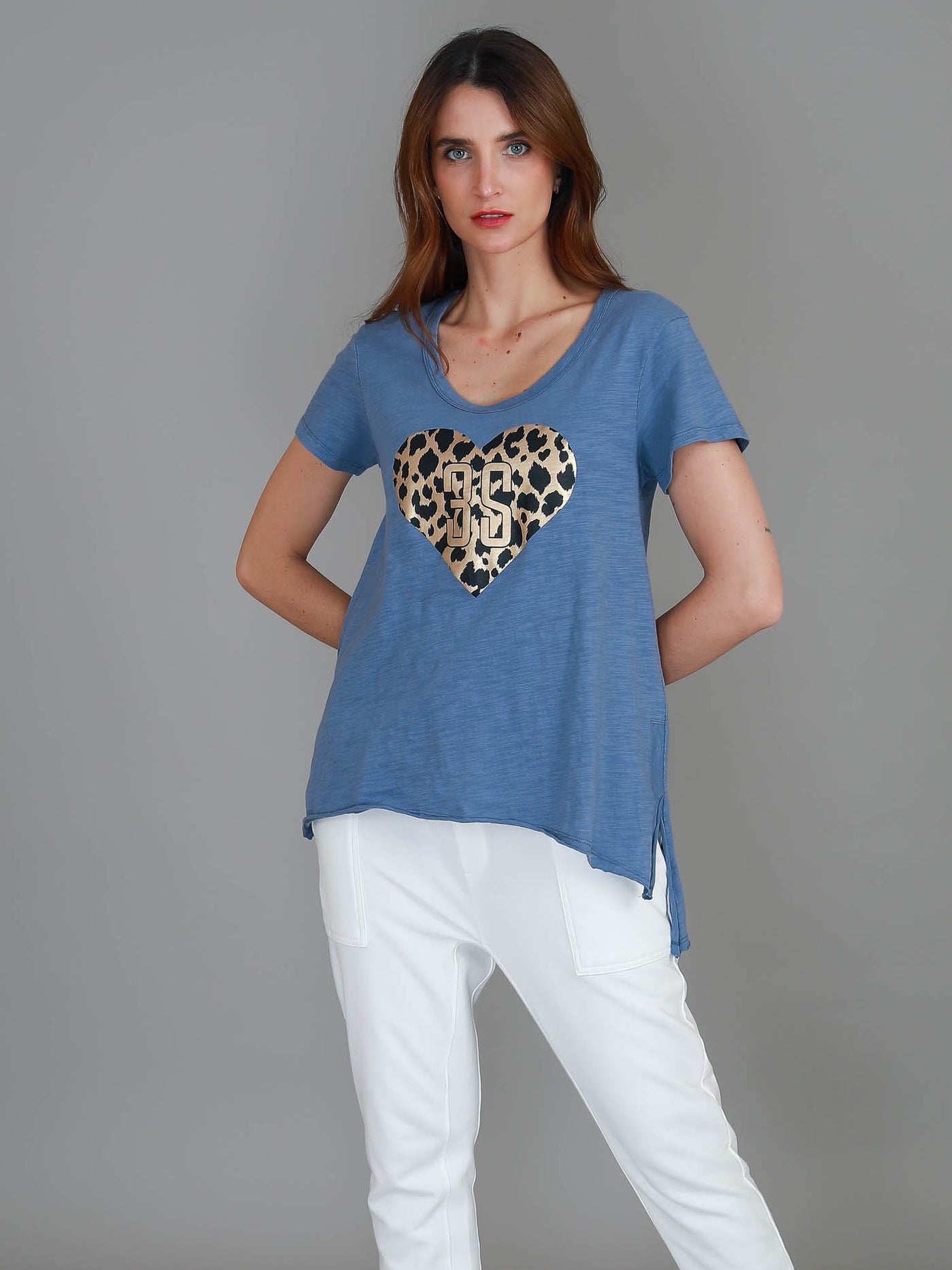 Jae Leopard Heart Short Sleeve T Shirt