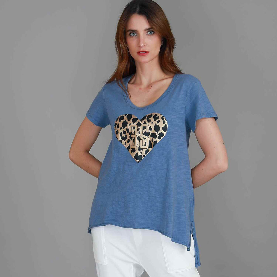 Jae Leopard Heart Short Sleeve T Shirt size guide